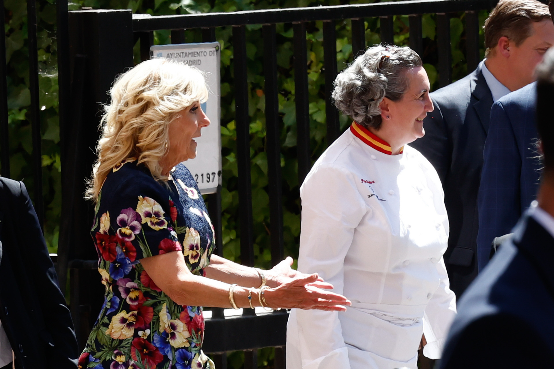 Jill Biden y Pepa Muñoz, la chef del Qüenco de Pepa, donde ayer almorzó la primera dama.