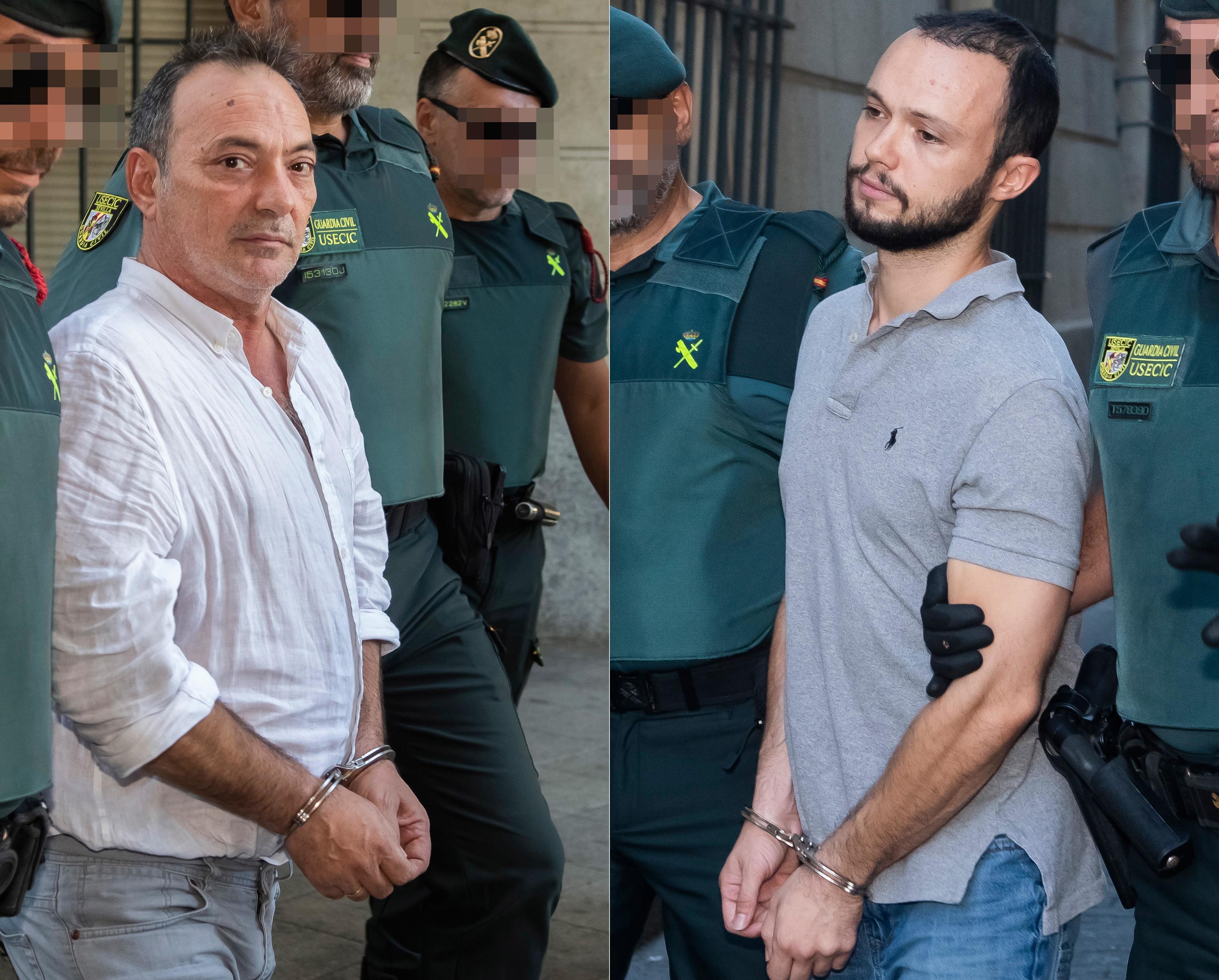 Jos Antonio Marn, dueo de Magrudis, y su hijo Sandro, tras ser detenidos por la Guardia Civil.