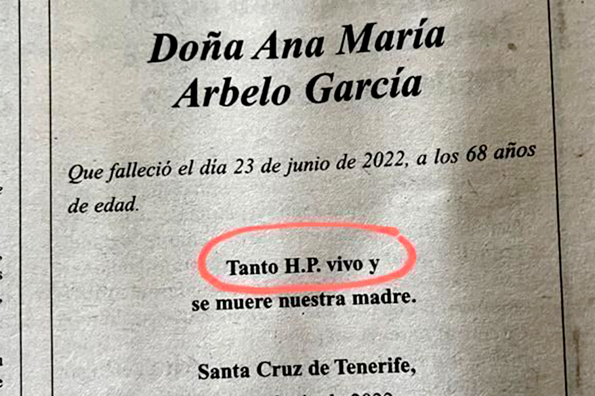 "Tanto H.P. vivo y se muere Ana María"