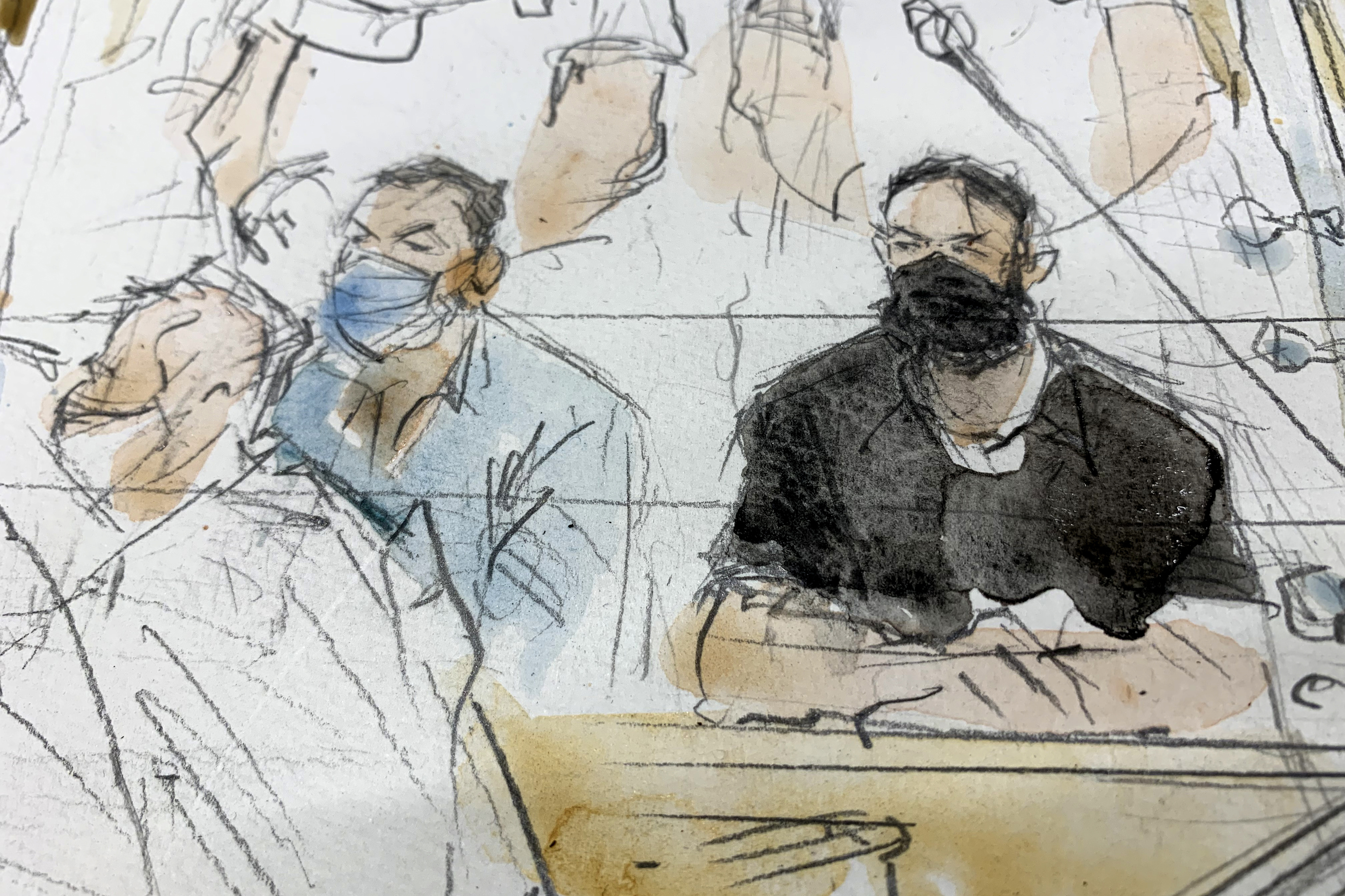 Salah Abdeslam y Mohamed Abrini en un momento del juicio.