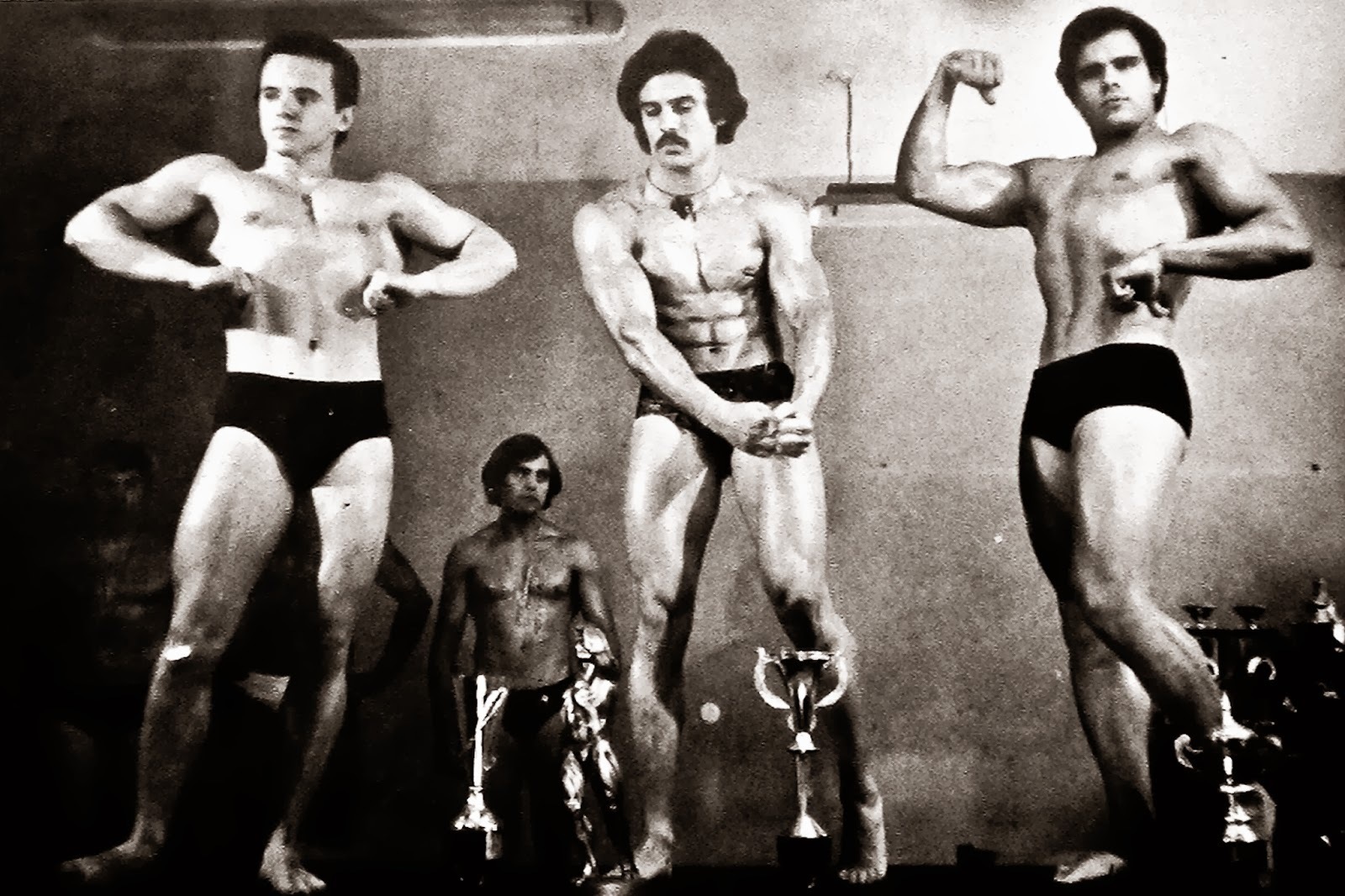 Concurso Mr Olimpia 1973 en el gimnasio Olimpia, de Vallecas.