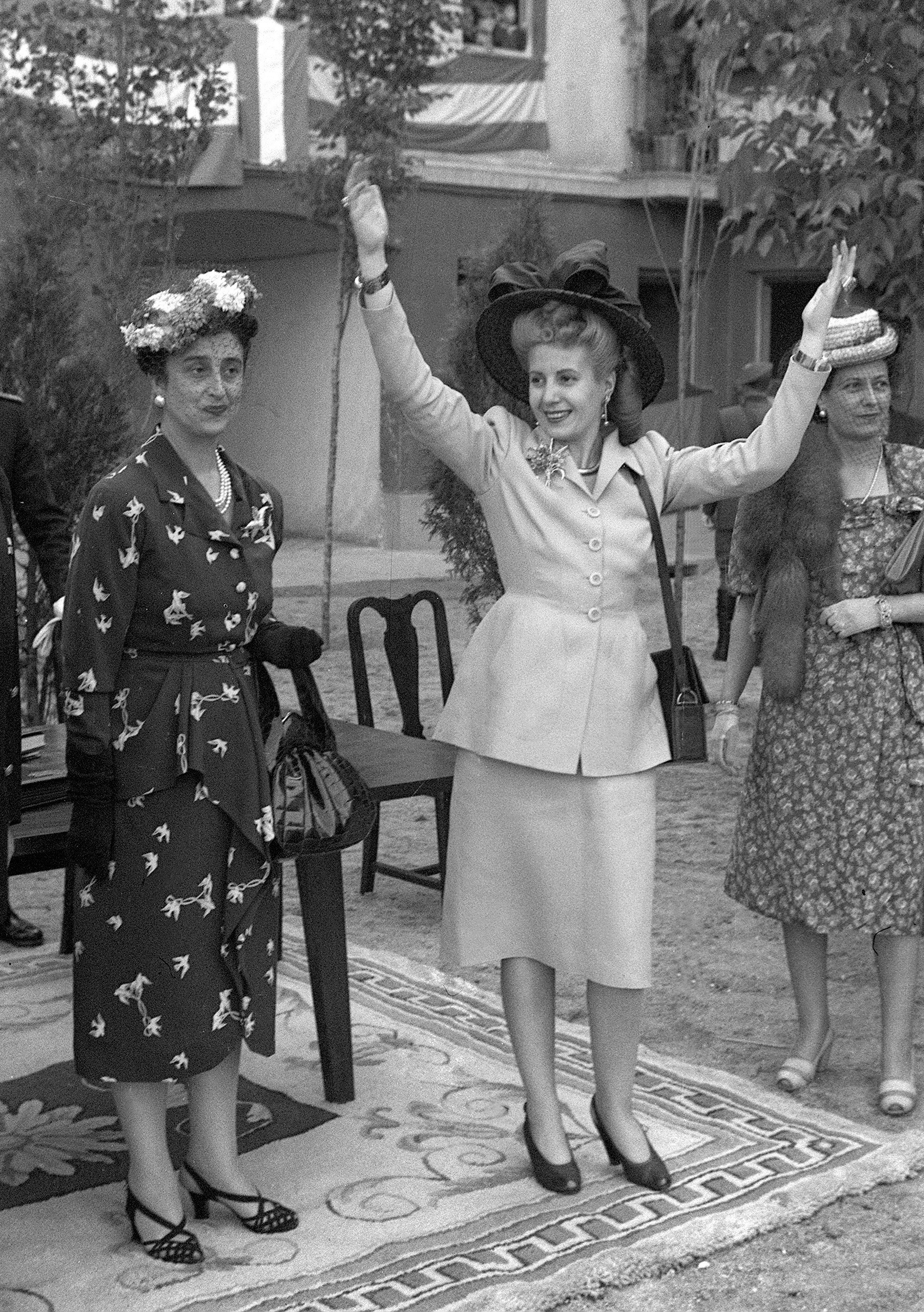 Eva Perón recién llegada a España en 1947.