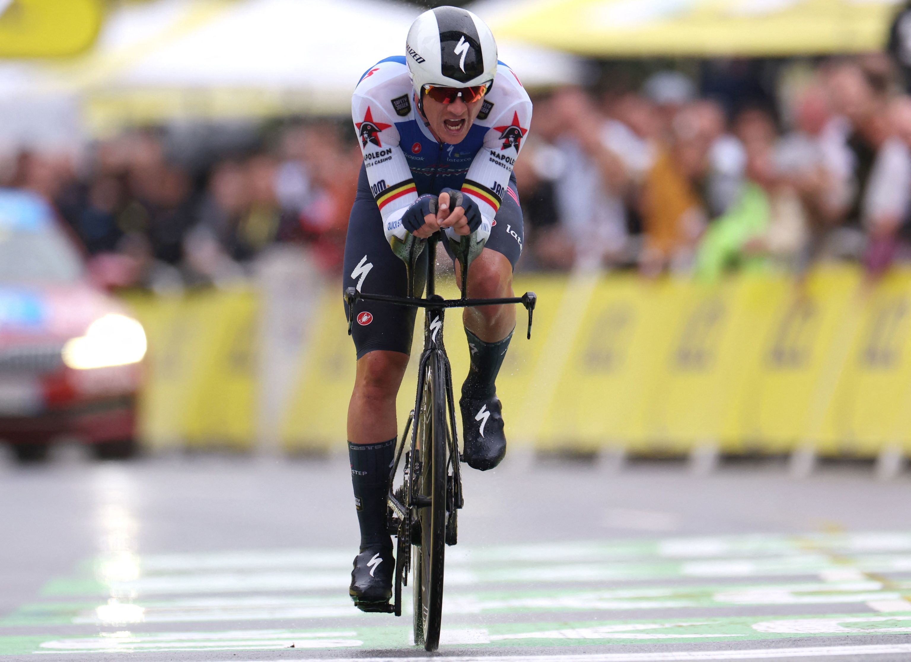 El belga Lampaert, en la primera etapa del Tour 2023.