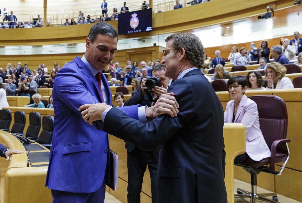 Sánchez y Feijóo, en el Senado.