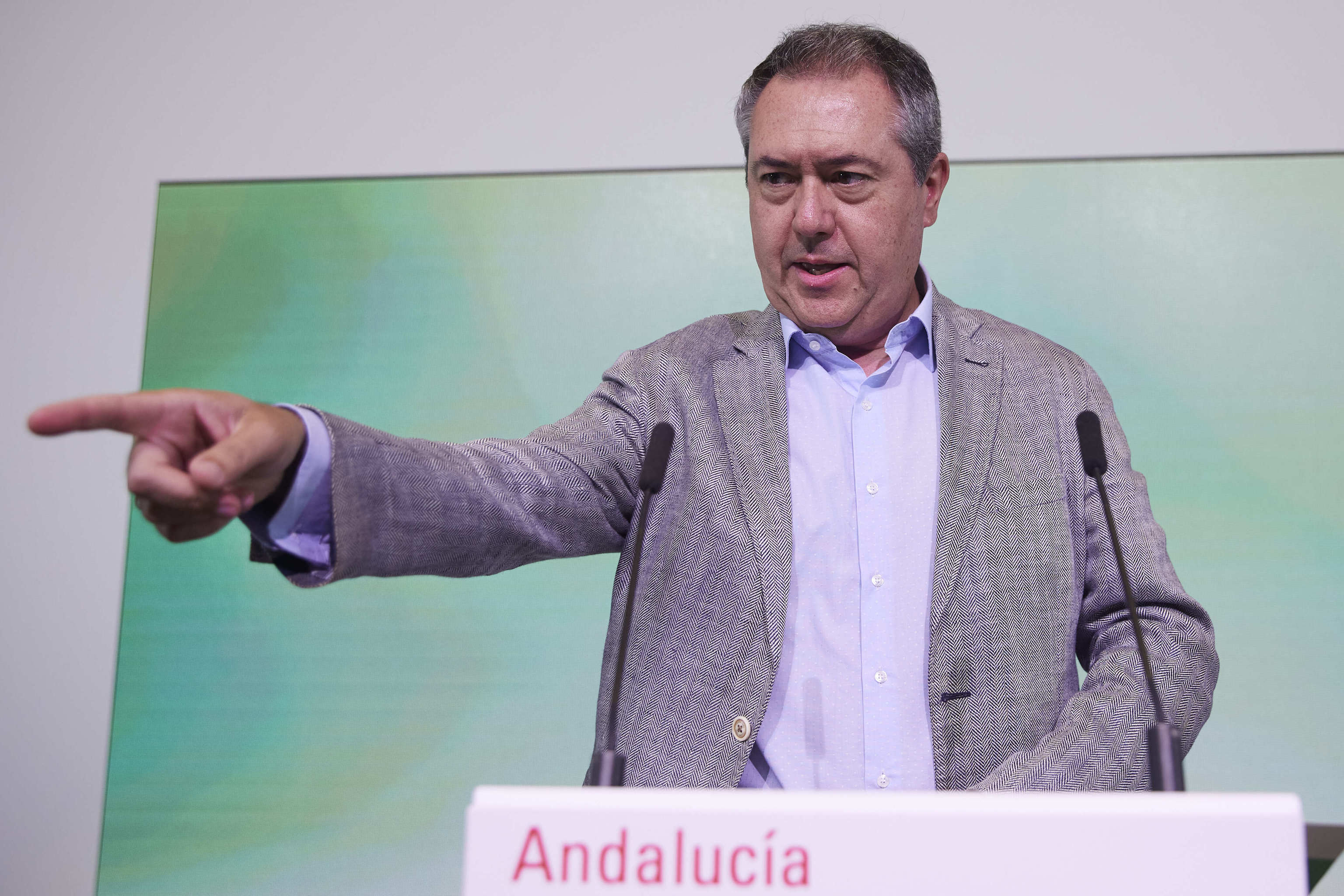 Juan Espadas, este mircoles, en la sede del PSOE andaluz.
