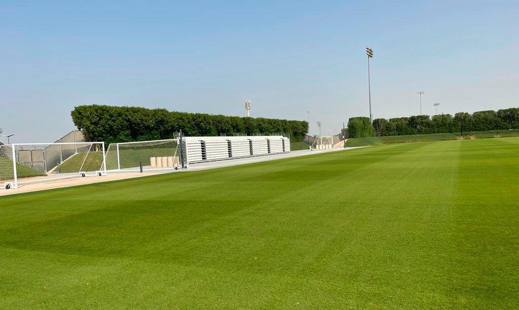 El campo de ftbol de la Universidad de Qatar