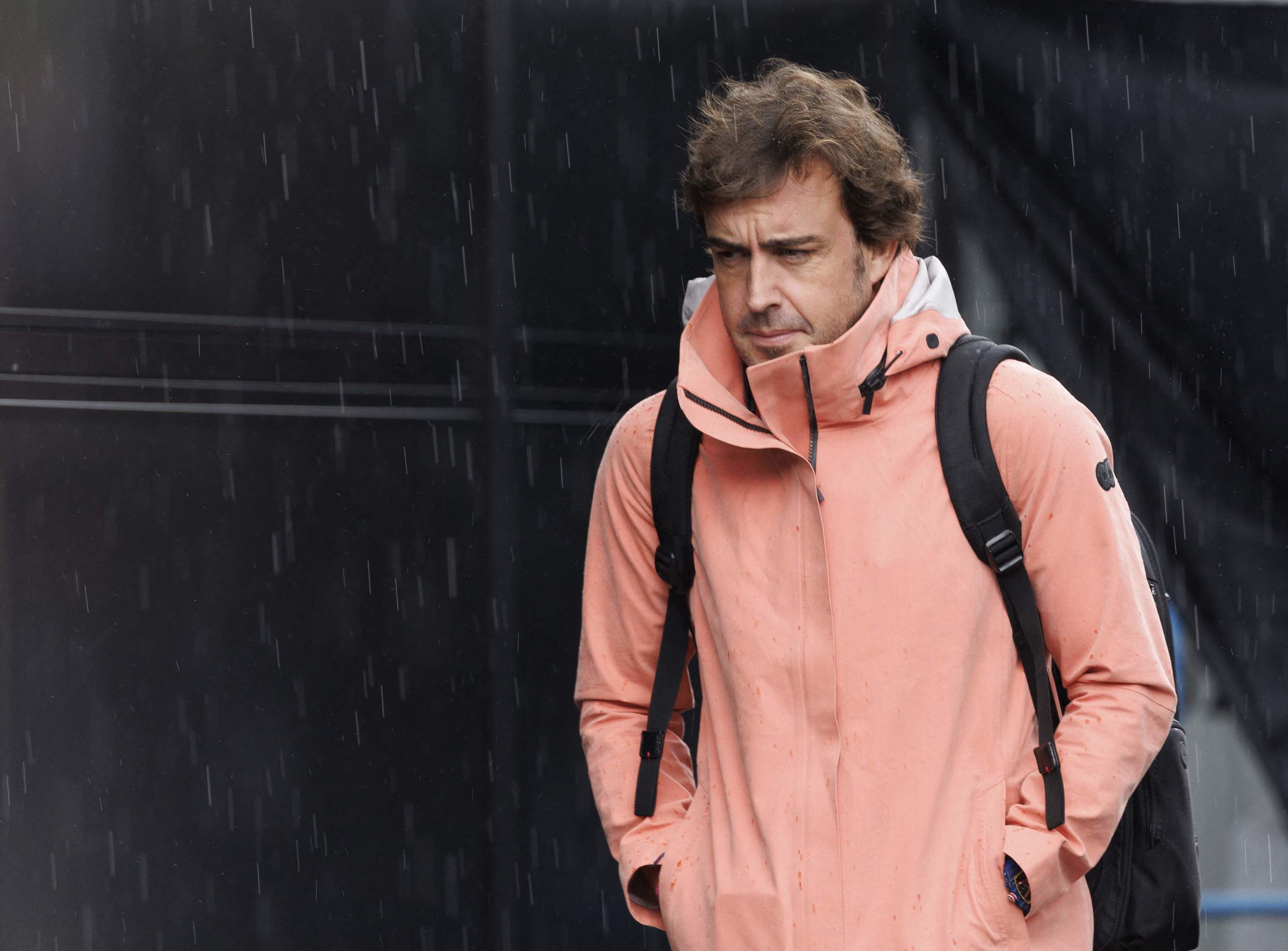 Alonso, el jueves, a su llegada al Red Bull Ring.
