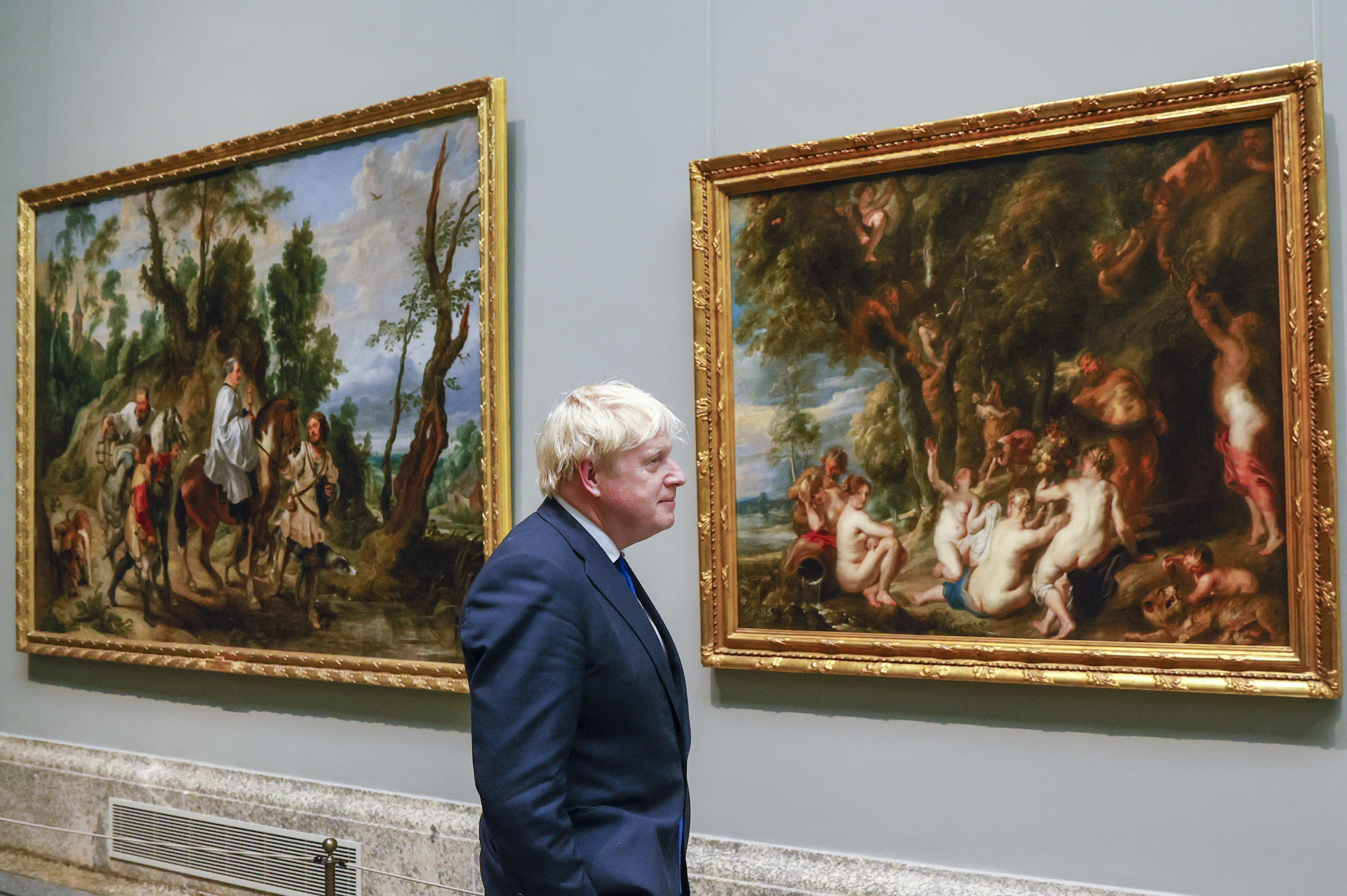 Boris Johnson, en el Museo del Prado en Madrid.