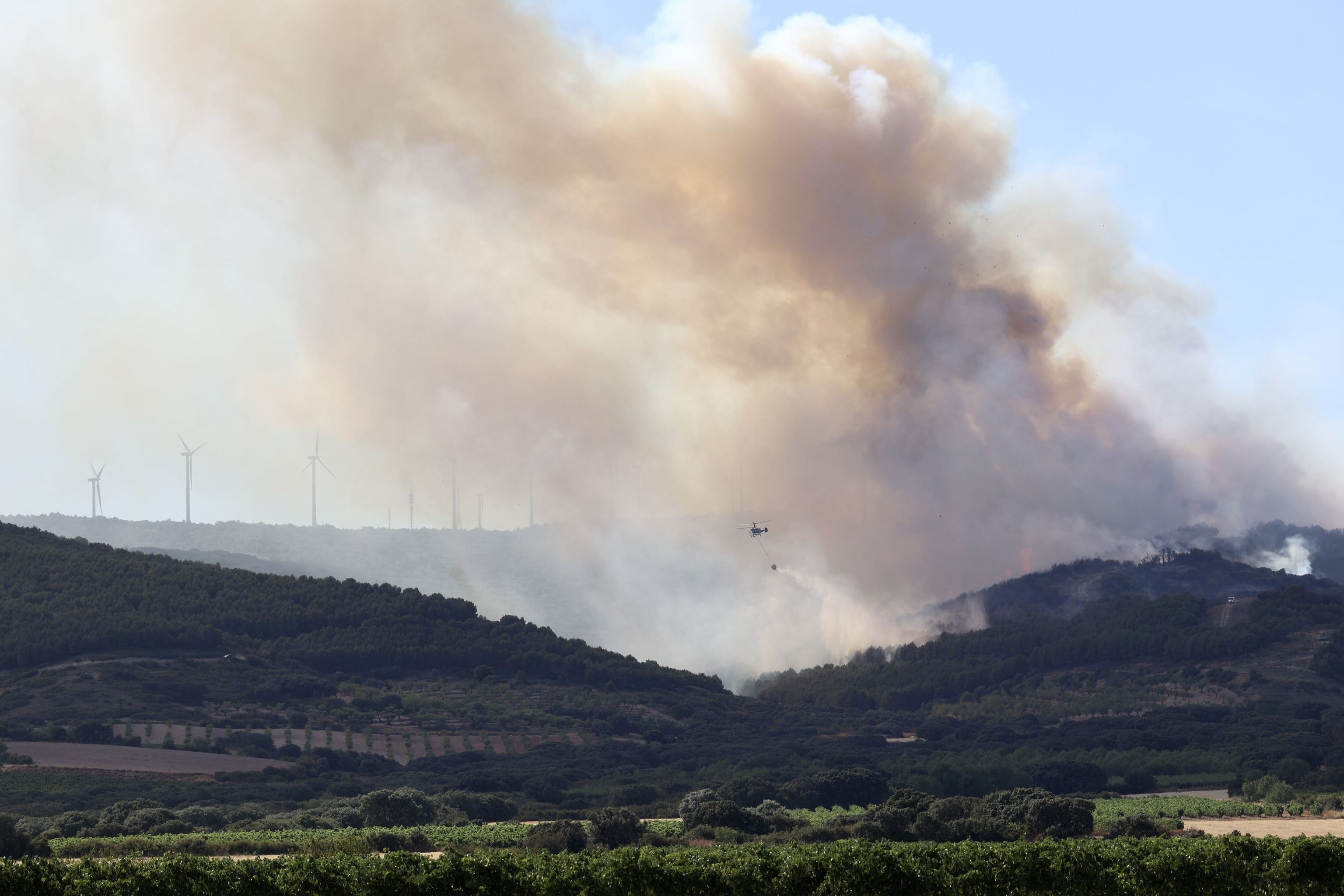 Columna de humo en el monte de Yerga.