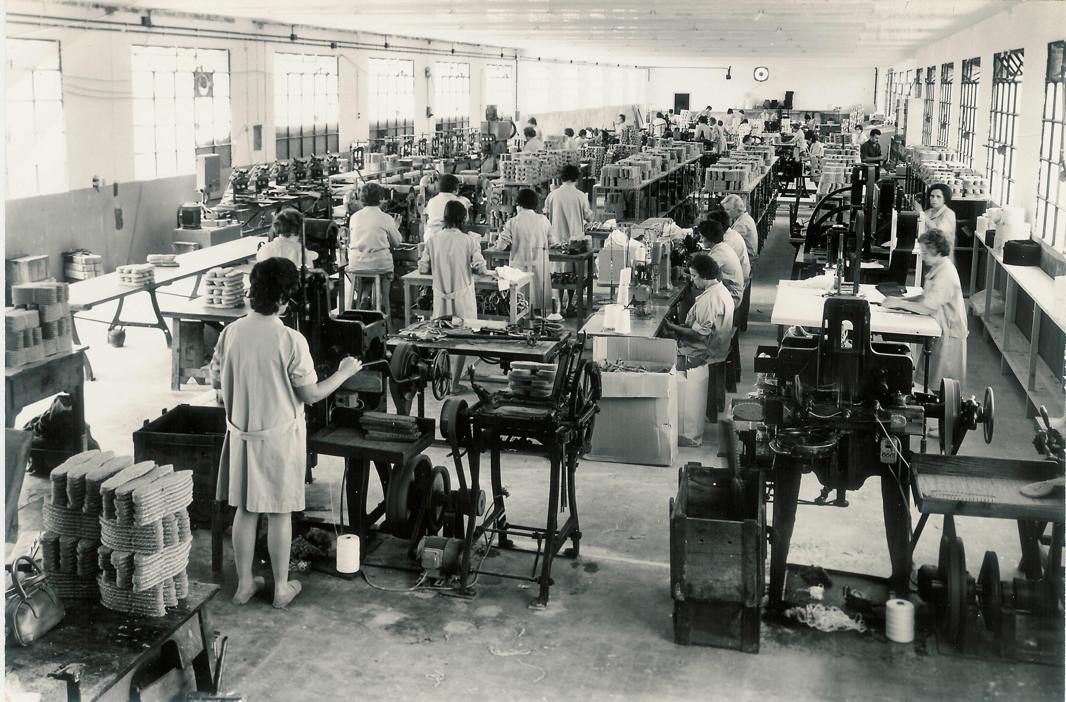 Una imagen de la fábrica de Castañer en los años 50.