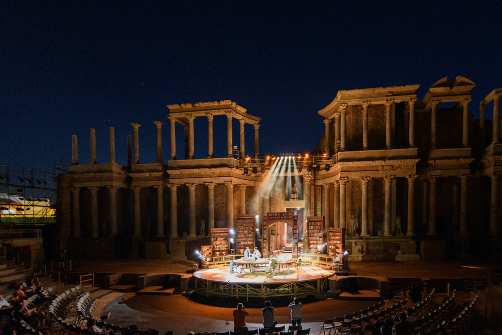 Teatro Romano de Mérida durante el Festival de Teatro Clásico.