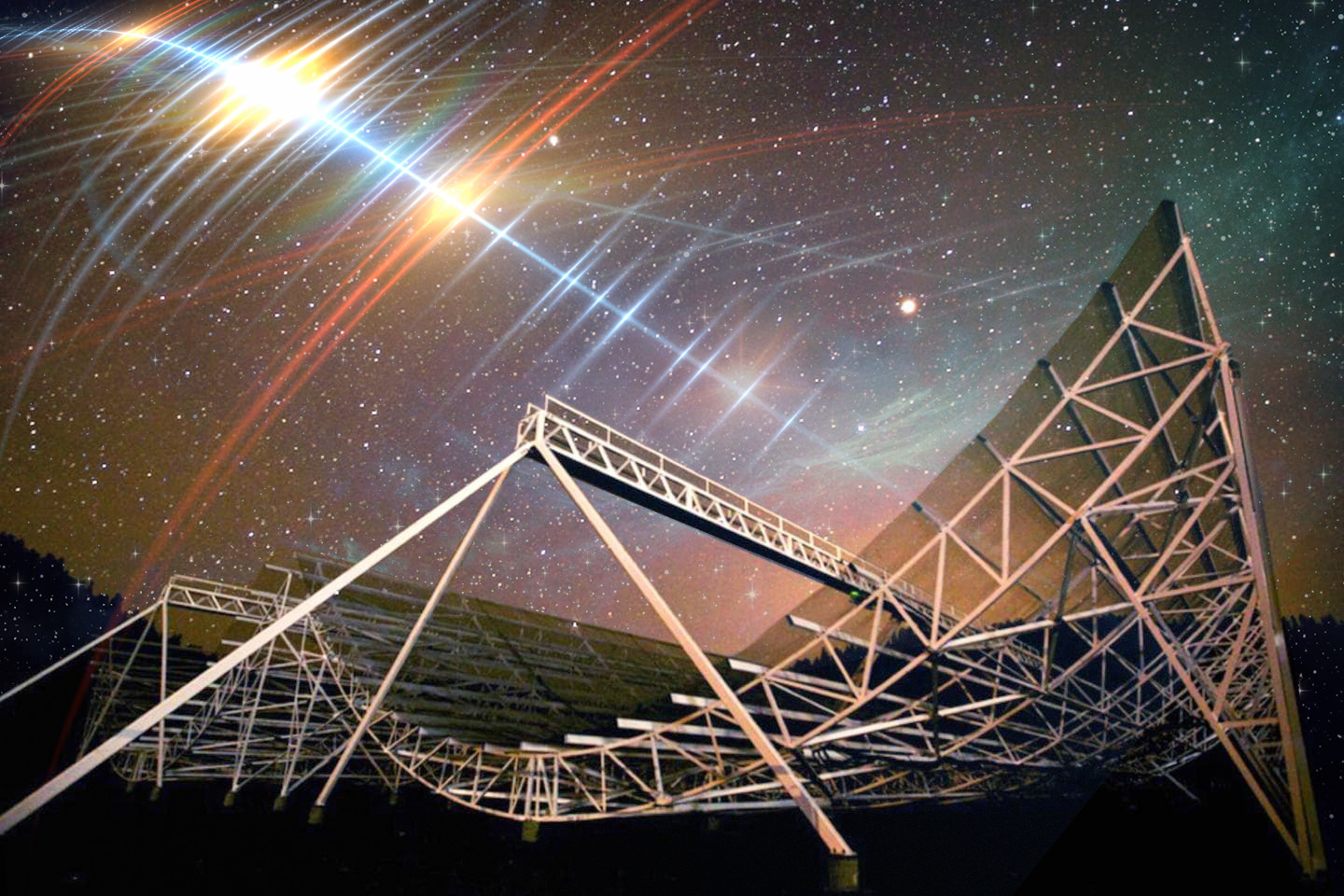 El radiotelescopio canadiense CHIME con el que se captan las FRB