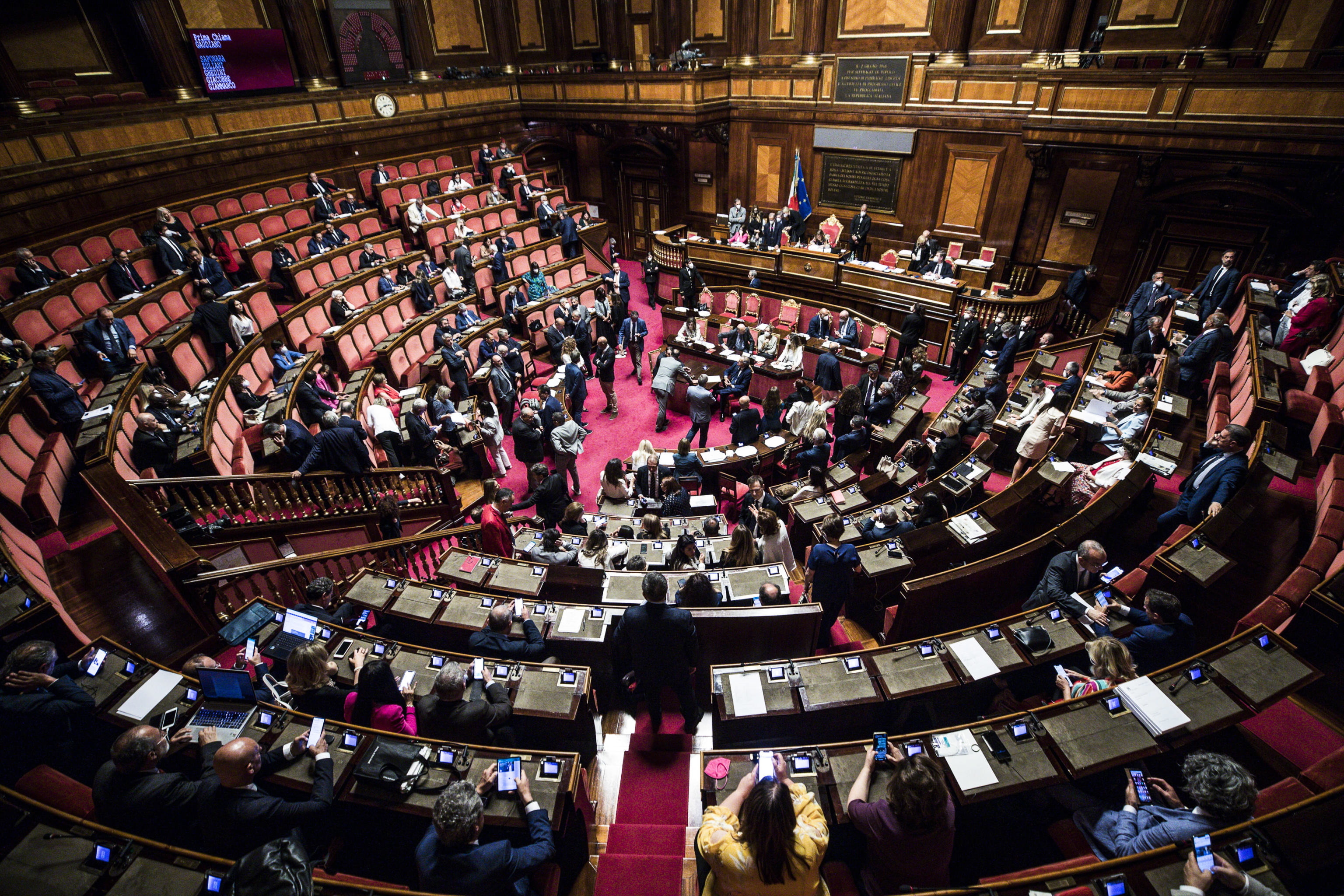 Voto de confianza ayer en el Senado de Italia, que propici la  crisis.