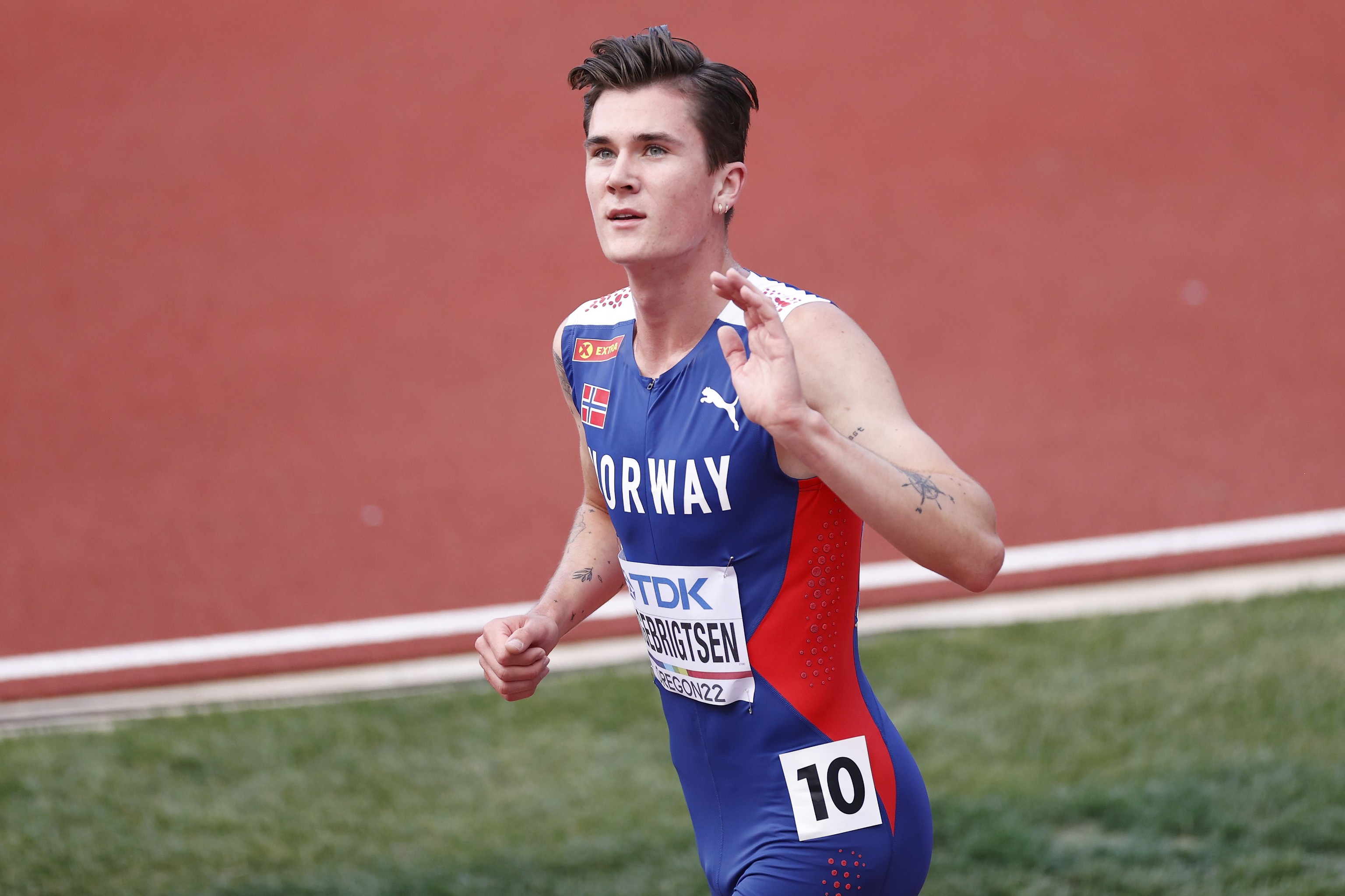 Jakob Ingebrigtsen, tras las series de los 1.500 metros.