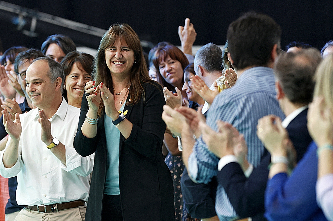Laura Borrs y Jordi Turull en el congreso de Junts per Catalunya