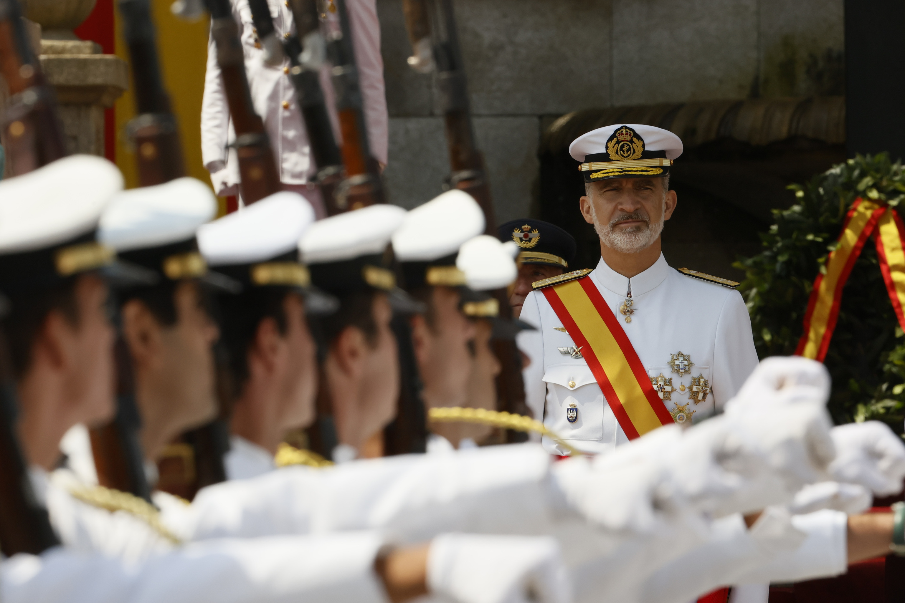El Rey Felipe VI durante un desfile.