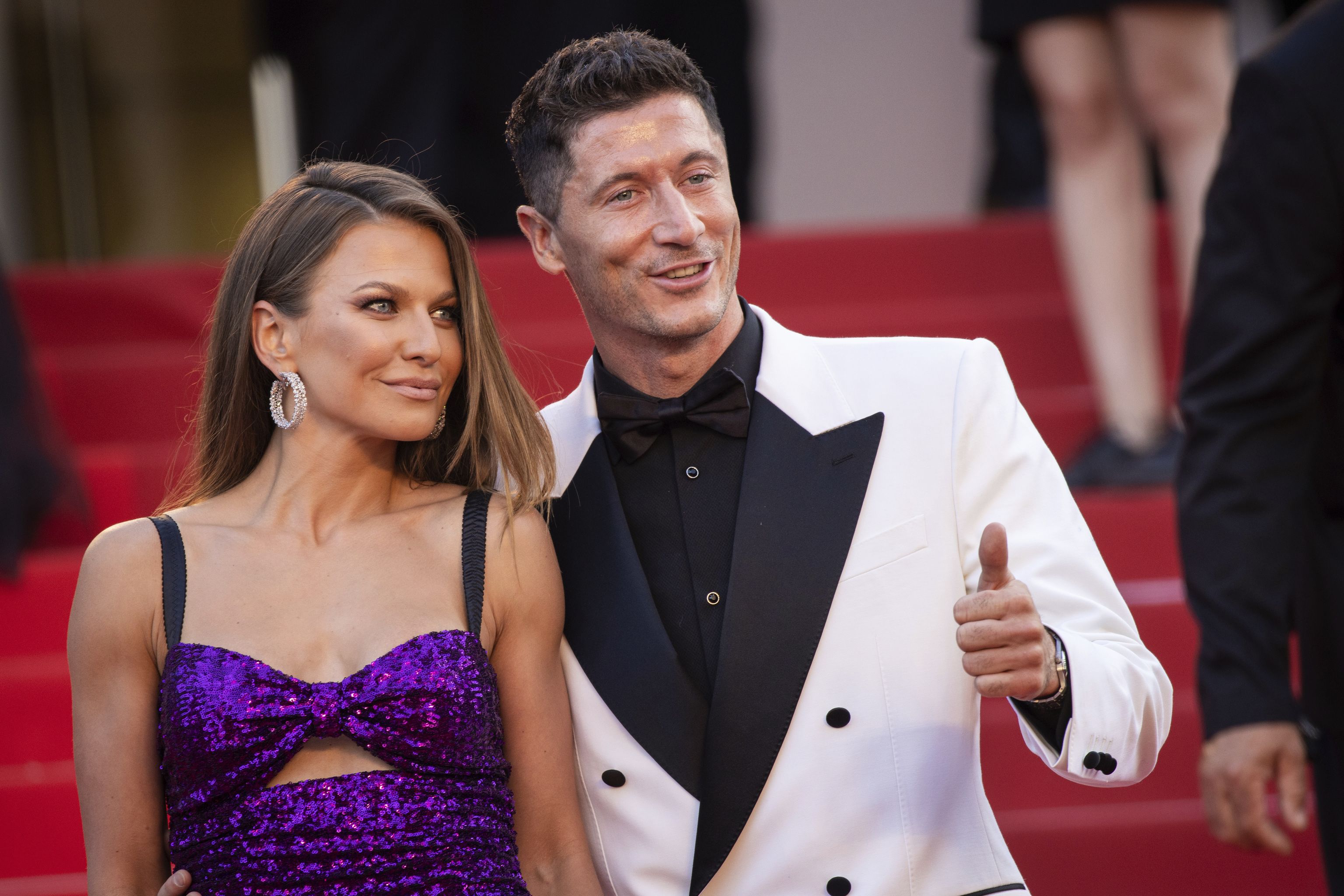 Anna Lewandowska y Robert Lewandowski en el Festival de Cannes 2022