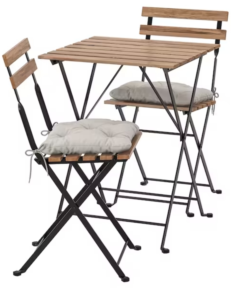 ALT: Conjunto tarno de mesa y dos sillas de Ikea