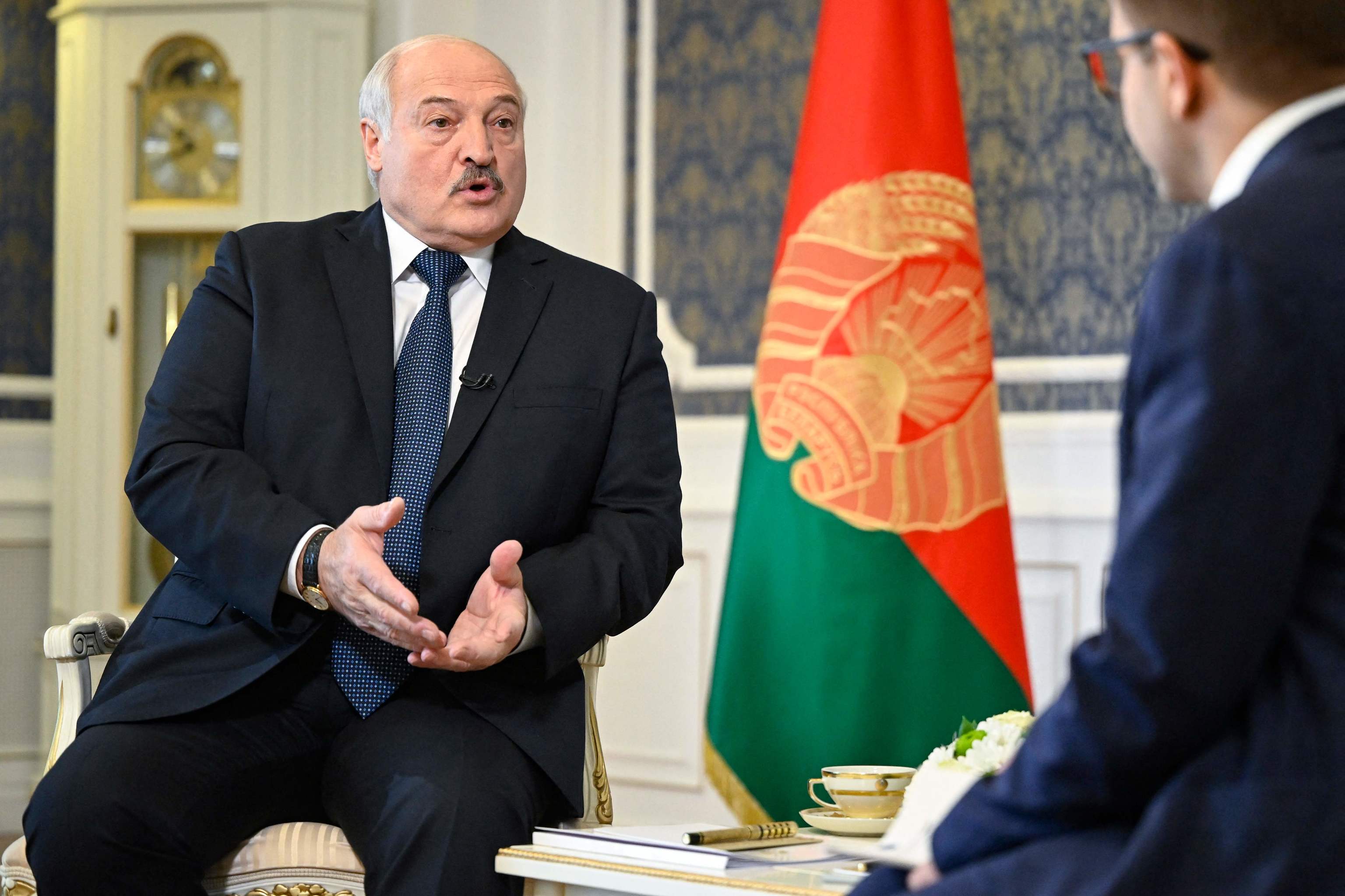 Alexander Lukashenko, durante la entrevista concedida a la AFP, en Minsk.