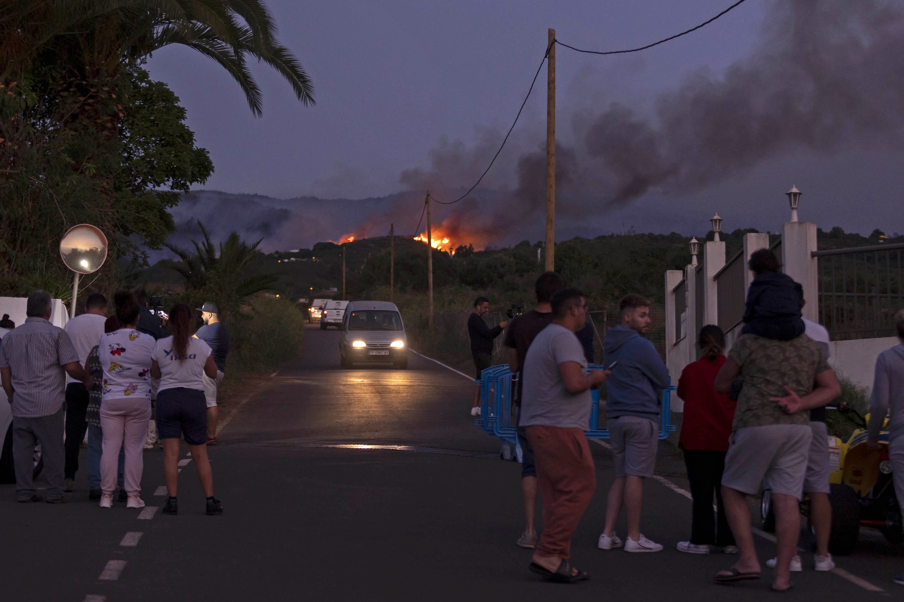 Incendio forestal en Los Realejos.