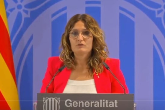 Laura Vilagrà, durante su comparecencia en la Delegación del Govern en Madrid.