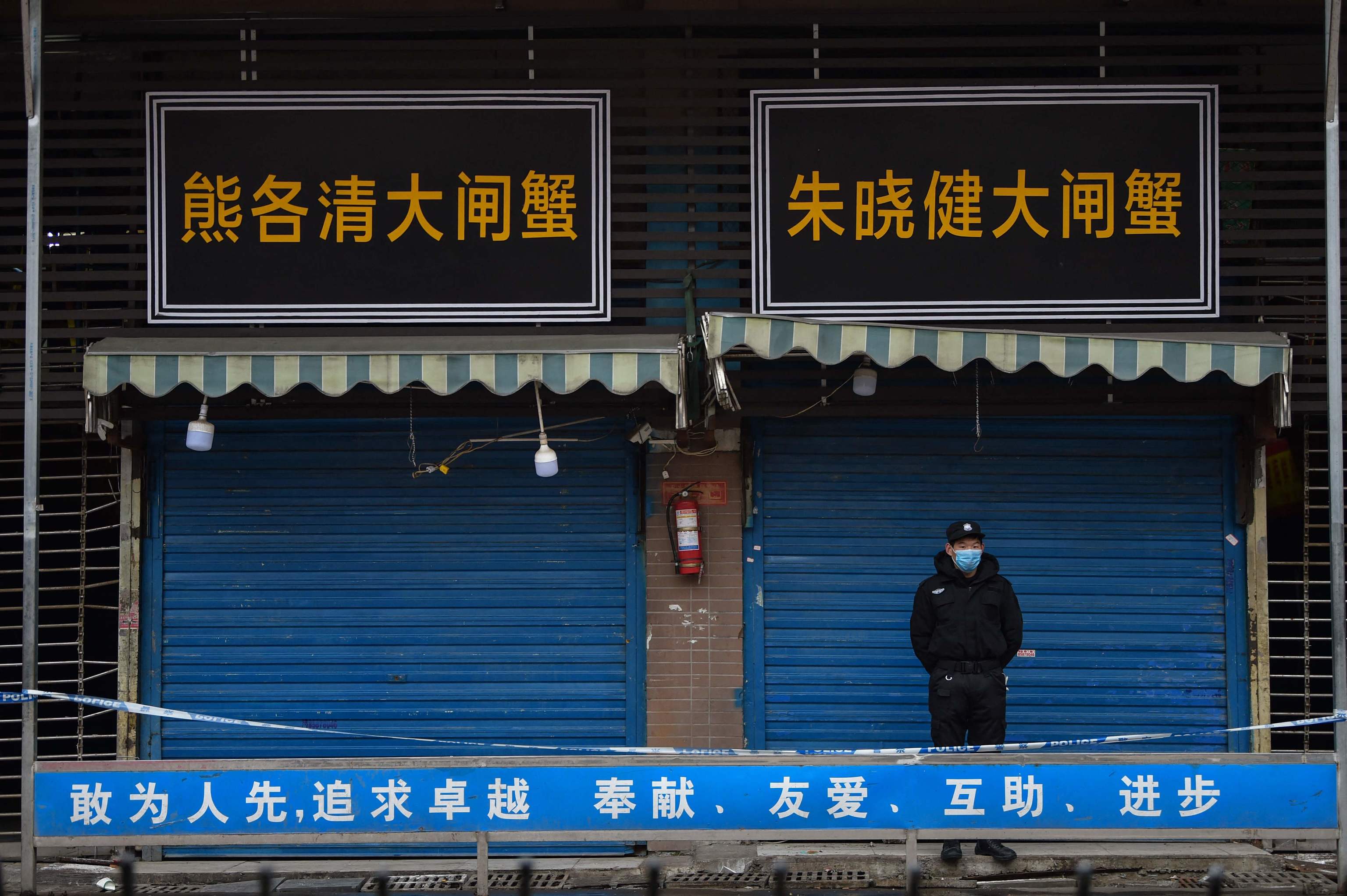 Vista del mercado de Wuhan, en el inicio de la pandemia.