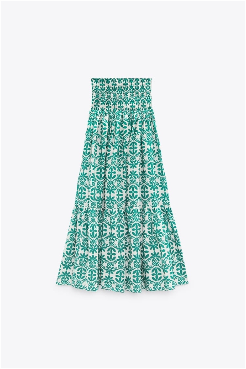 ALT: Falda larga estampada de Zara
