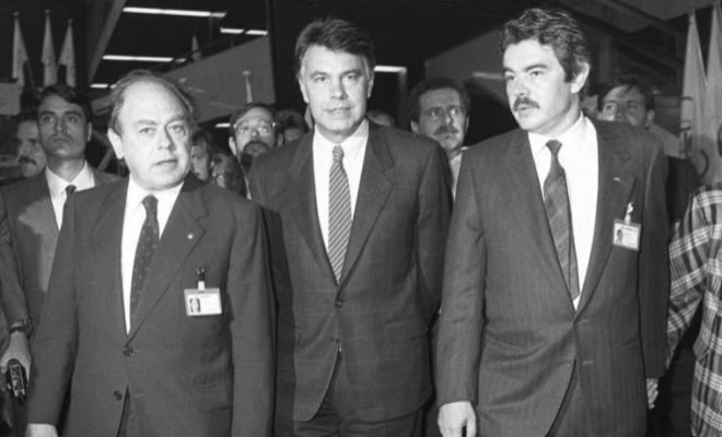 Jordi Pujol, Felipe Gonzlez y Pasqual Maragall, en 1986.