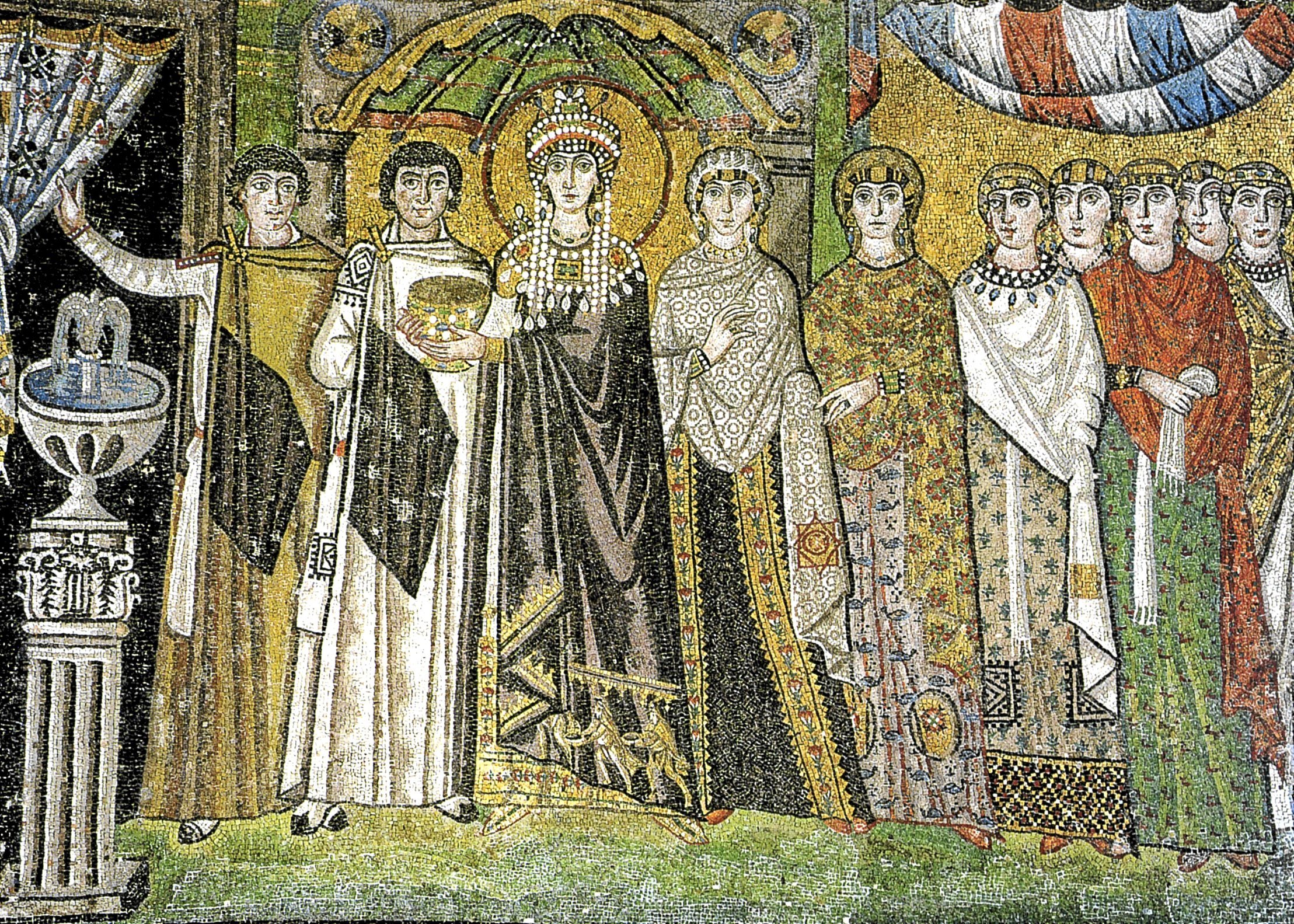 Mosaico de Teodora en el presbiterio de la Iglesia de San Vital de Rvena.