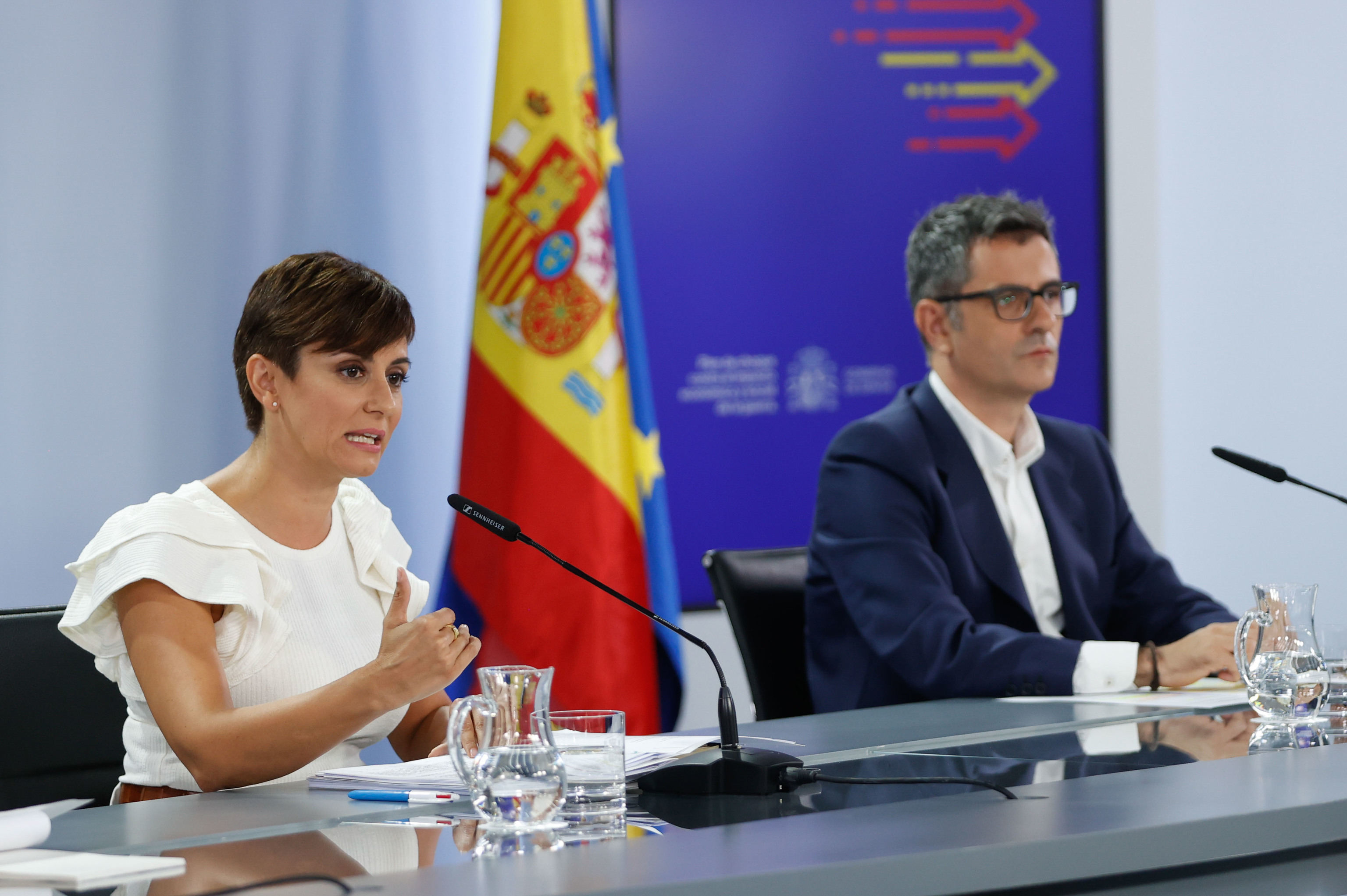 La ministra de Política Territorial y portavoz del Gobierno,  Isabel Rodríguez, durante su comparecencia tras el consejo de Ministros.