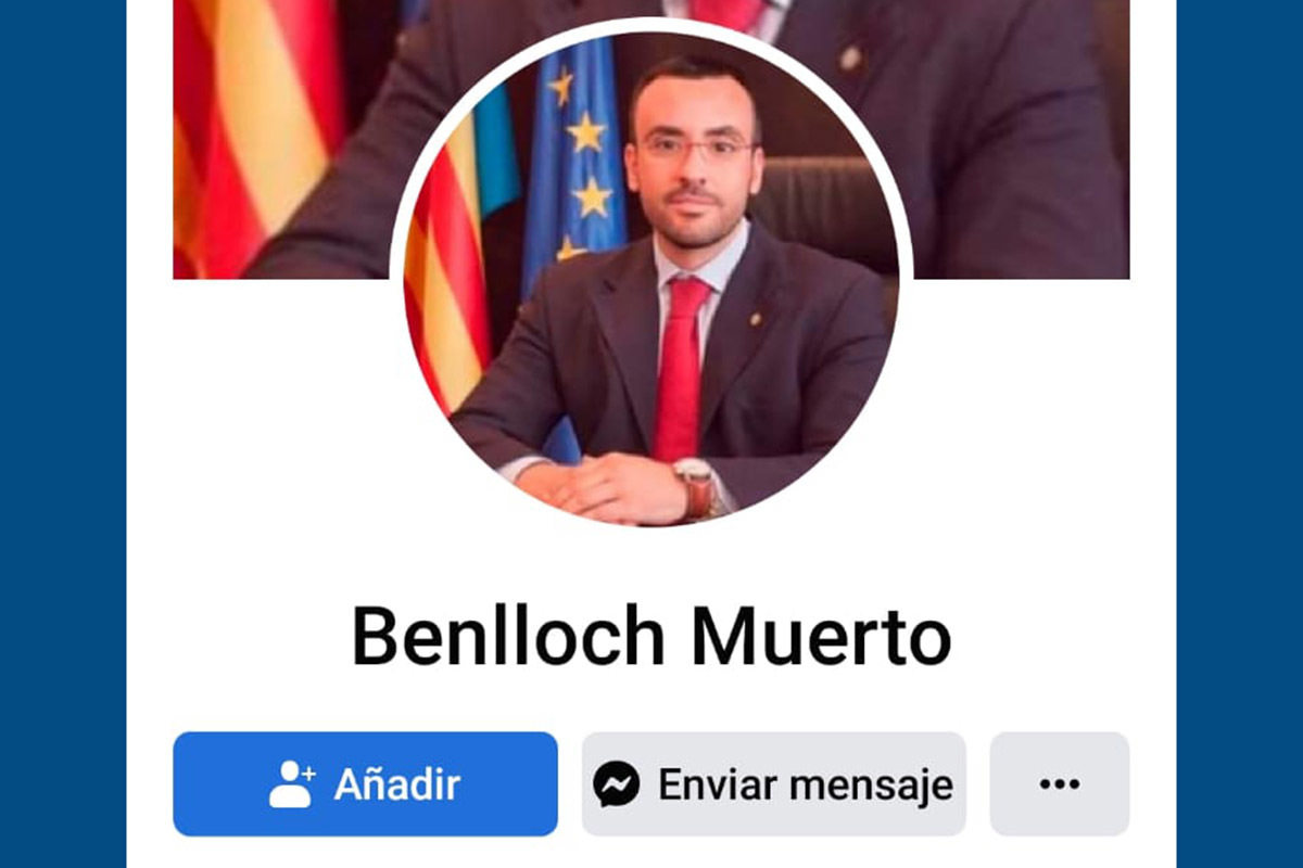 El perfil falso de Facebook donde se 'amenaza' al alcalde de Vila-real, Jos Benlloch.