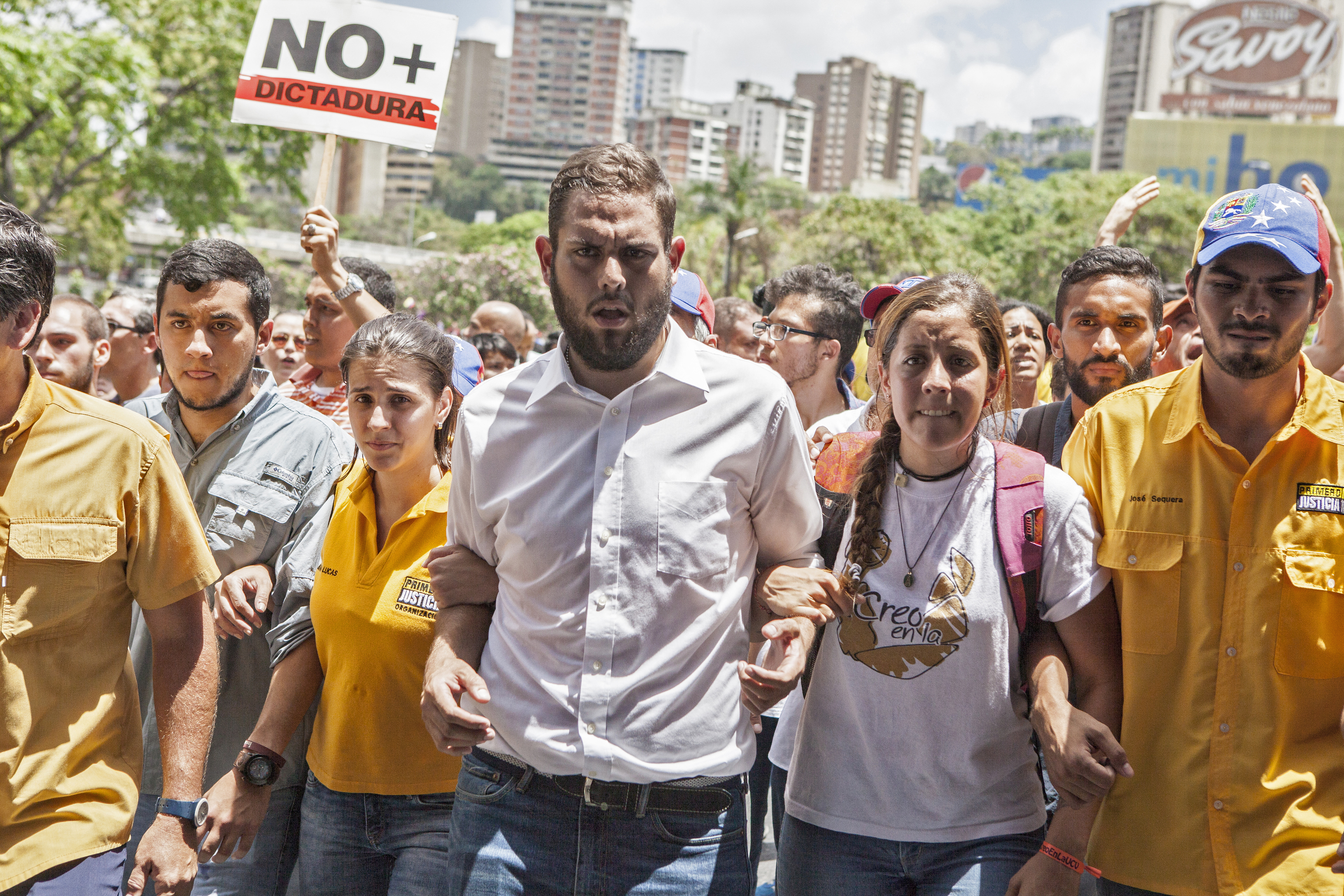 El diputado Juan Requesens en marcha opositora, en 2017.