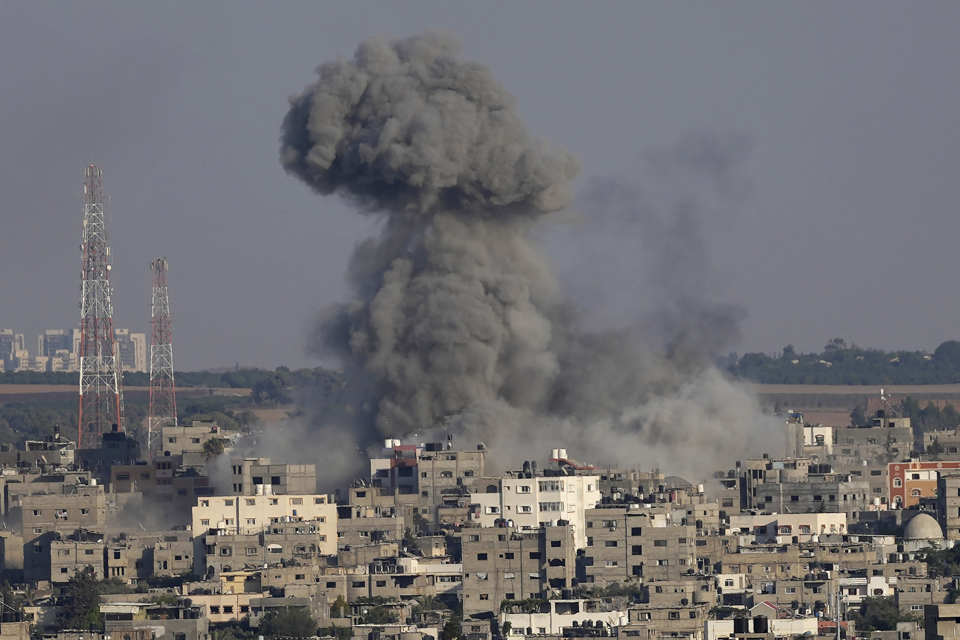 Bombardeo israelí en la franja de Gaza.
