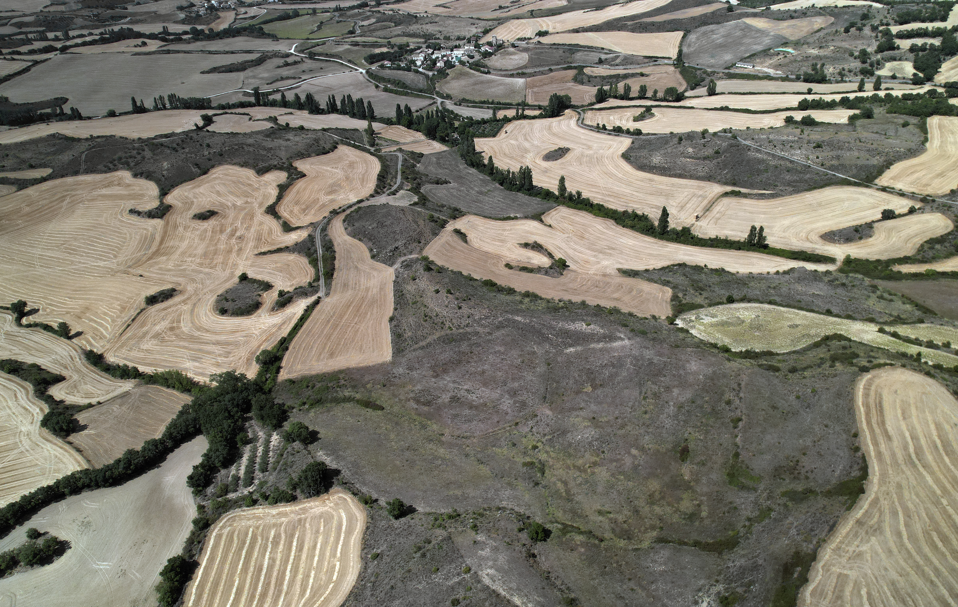 Aspecto de Tierra Estella, en Navarra, donde se aprecia la situación de sequía