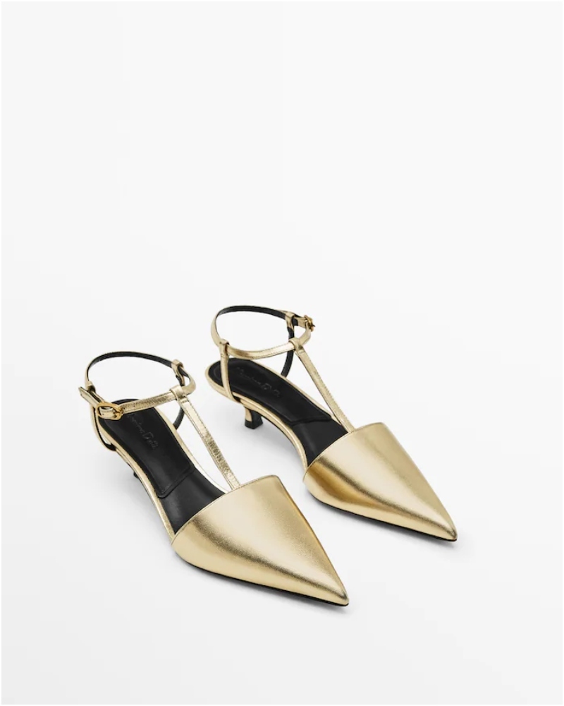 ALT: Zapato metalizado de tacón de Massimo Dutti