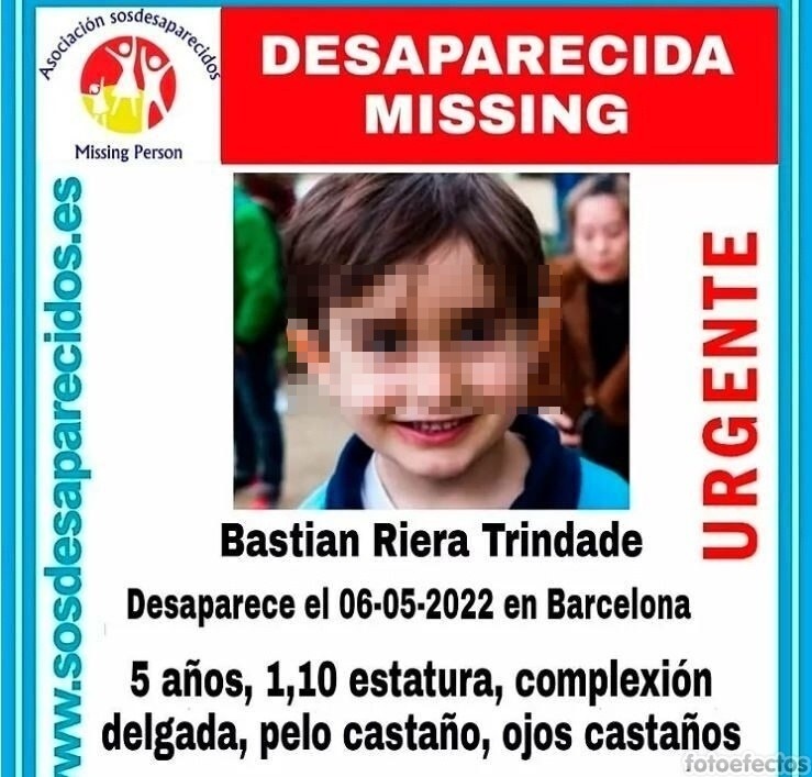 El cartel del menor en la página de SOS Desaparecidos.