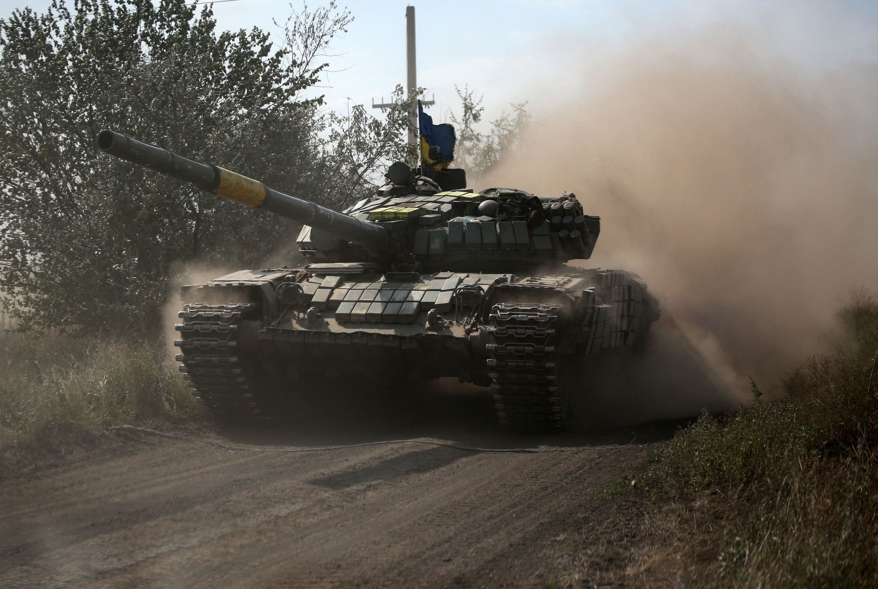 Tanque ucraniano en la región de Donetsk.