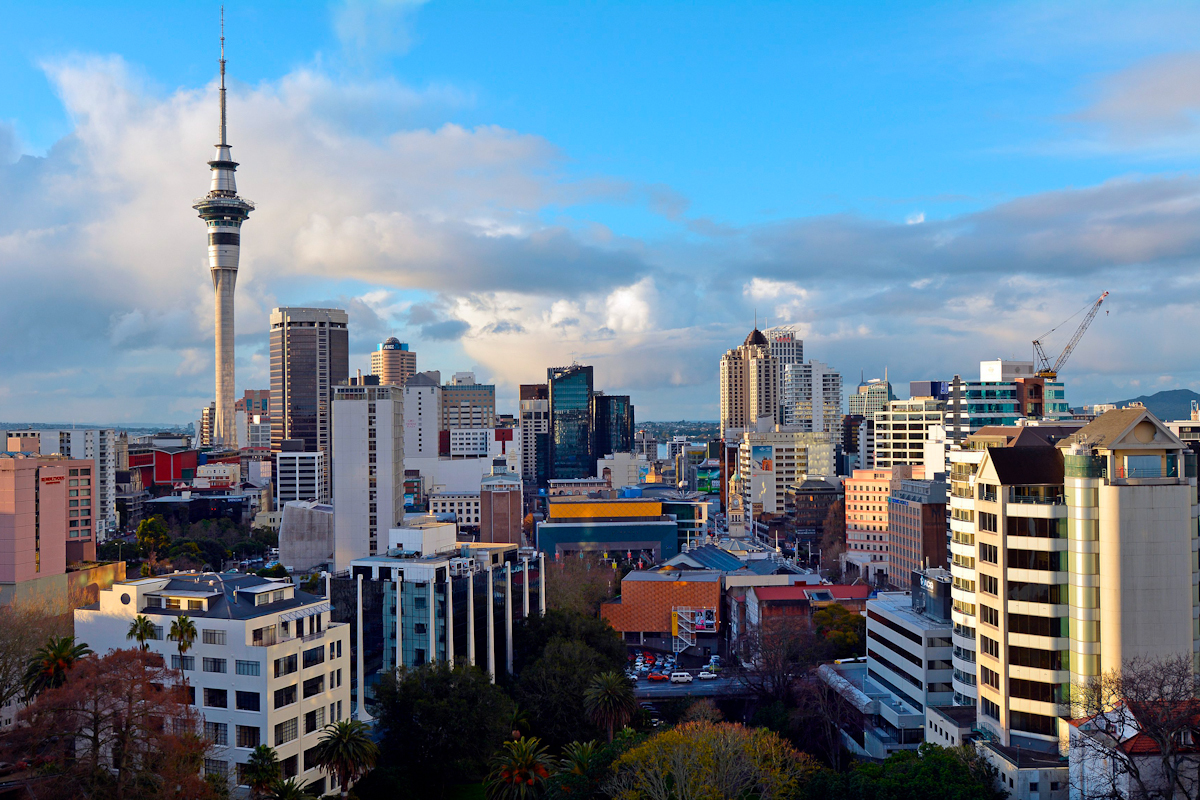 Panorámica de la ciudad de Auckland, Nueva Zelanda.