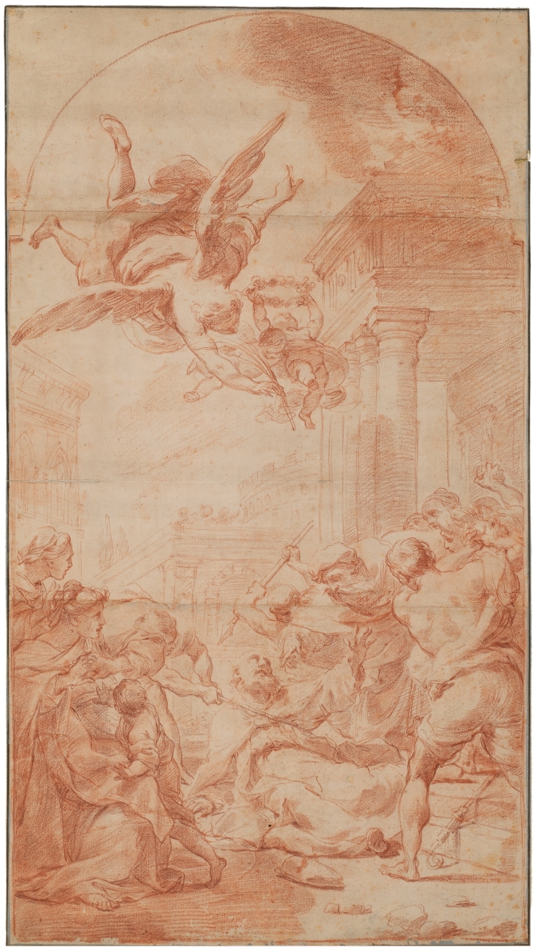 Martirio de San Eusebio de Gandolfi expuesto en el Museo del Prado.