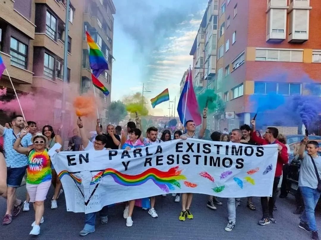 Primera manifestacin del orgullo  Lgbti+ en Parla, Madrid.