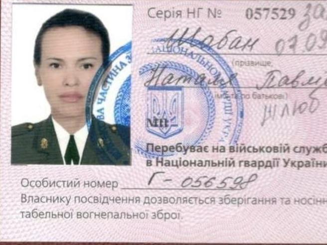 Supuesta identificación de Natalia Vovk como miembro del Ejército ucraniano.