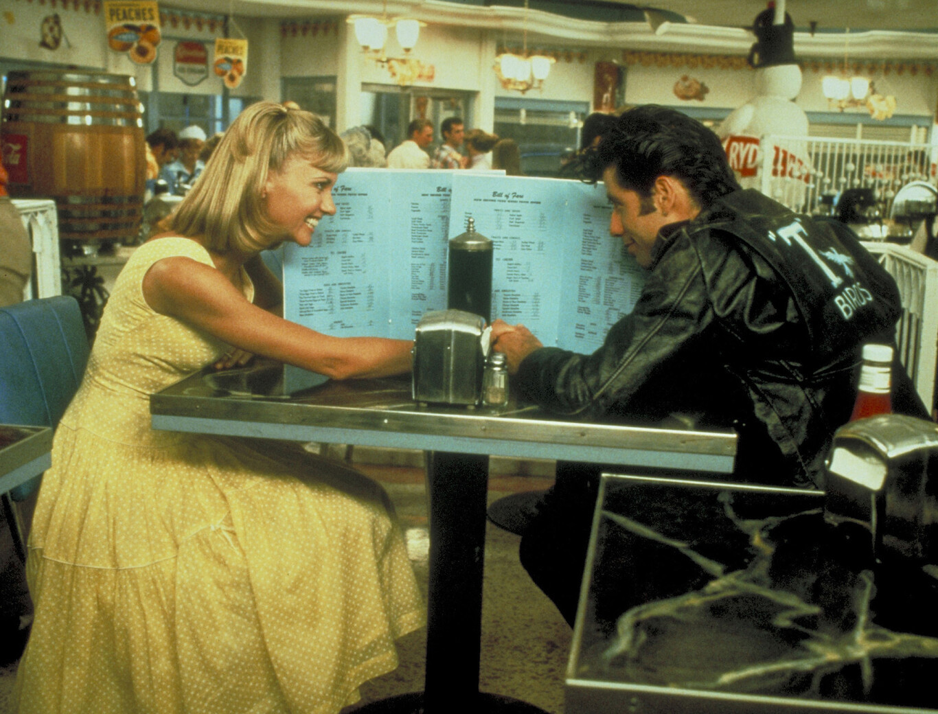 Olivia Newton John y John Travolta en la pelcula Grease.