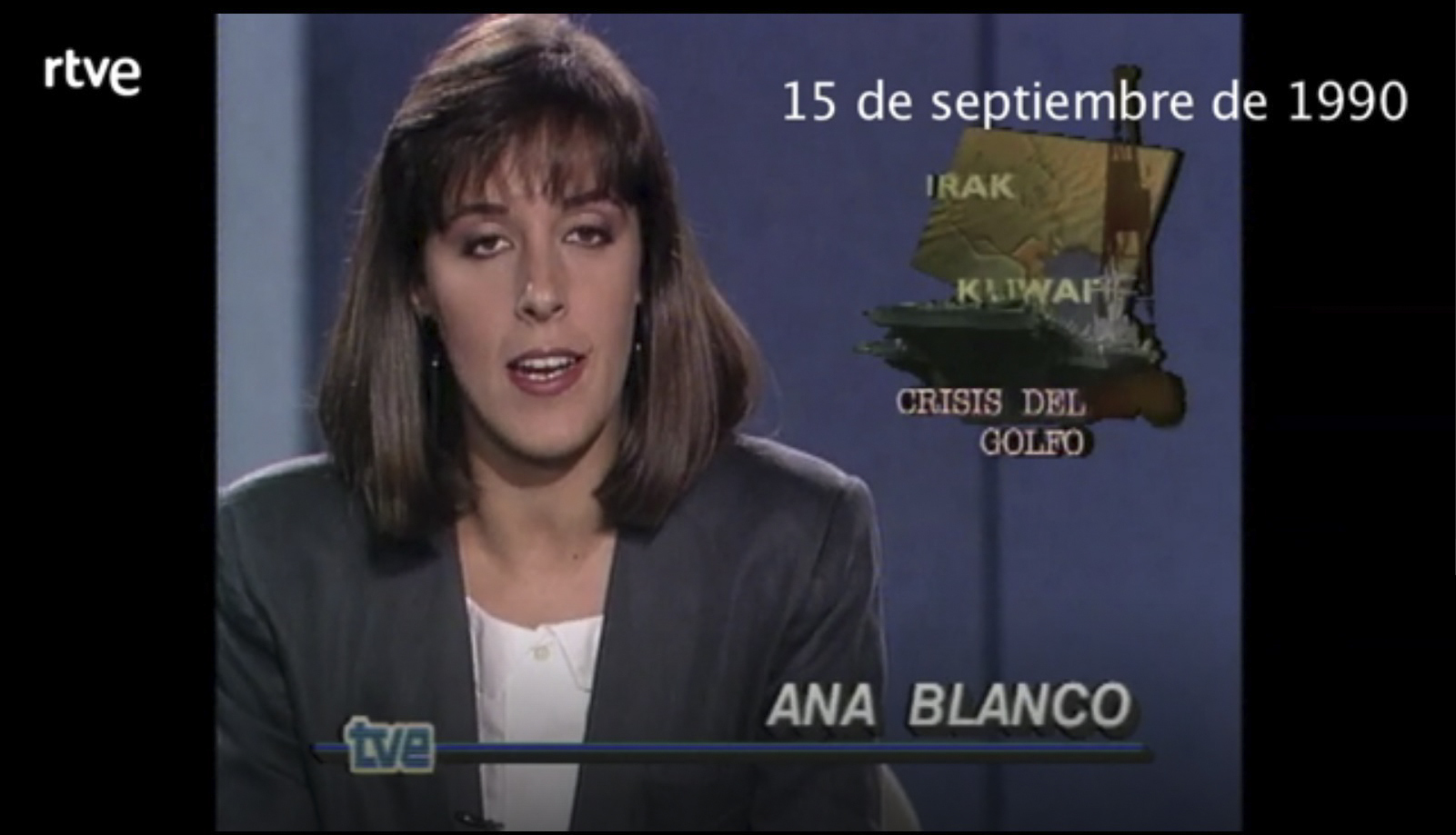 Ana Blanco en su primer Telediario como presentadora.