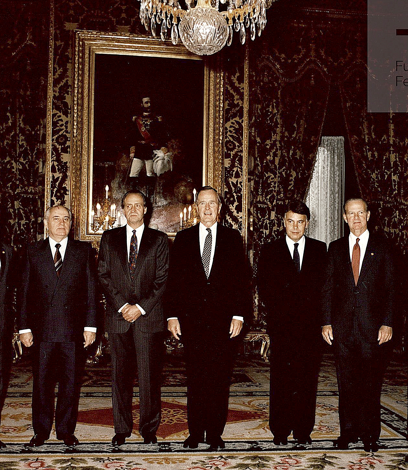 Mihail Gorbachov, con el Rey Juan Carlos I y Felipe González.