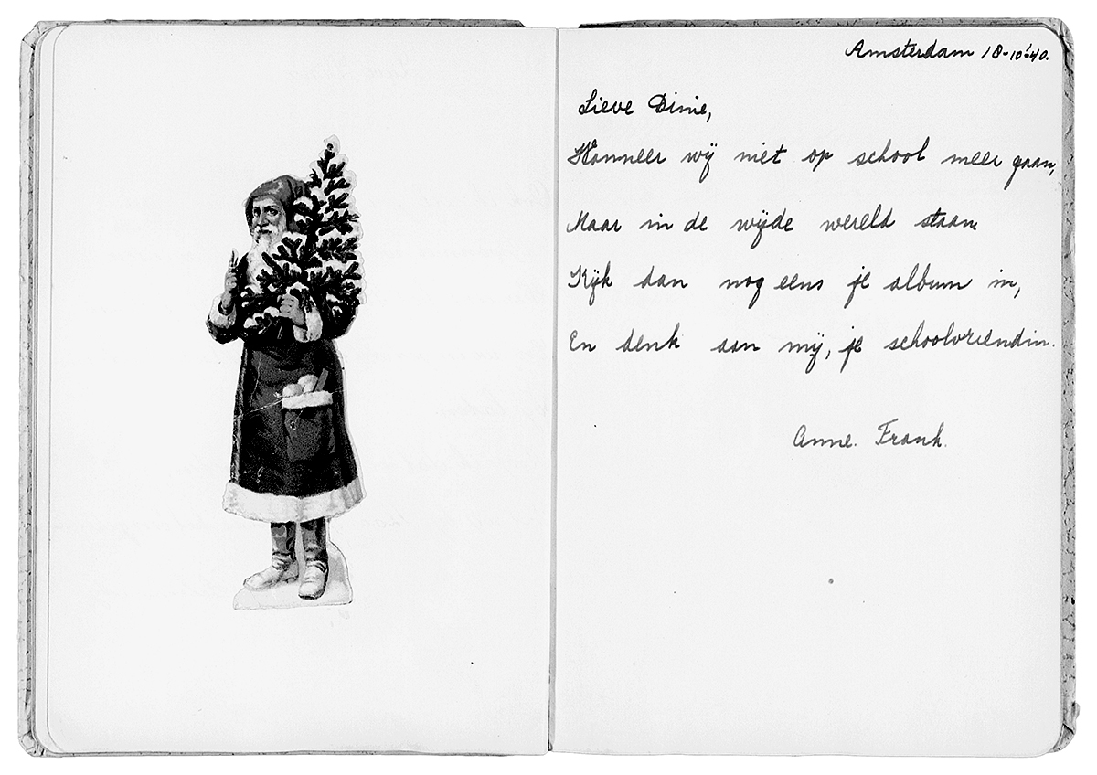 Poema de Ana Frank para su amiga Dinie.