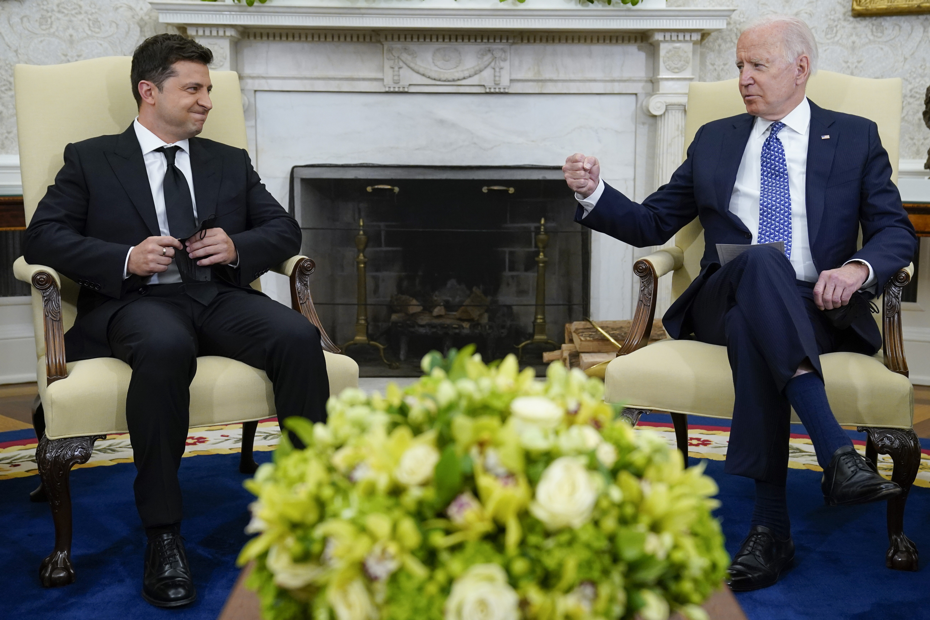 Zelenski y Biden durante una visita del presidente ucraniano a la Casa Blanca en 2021.