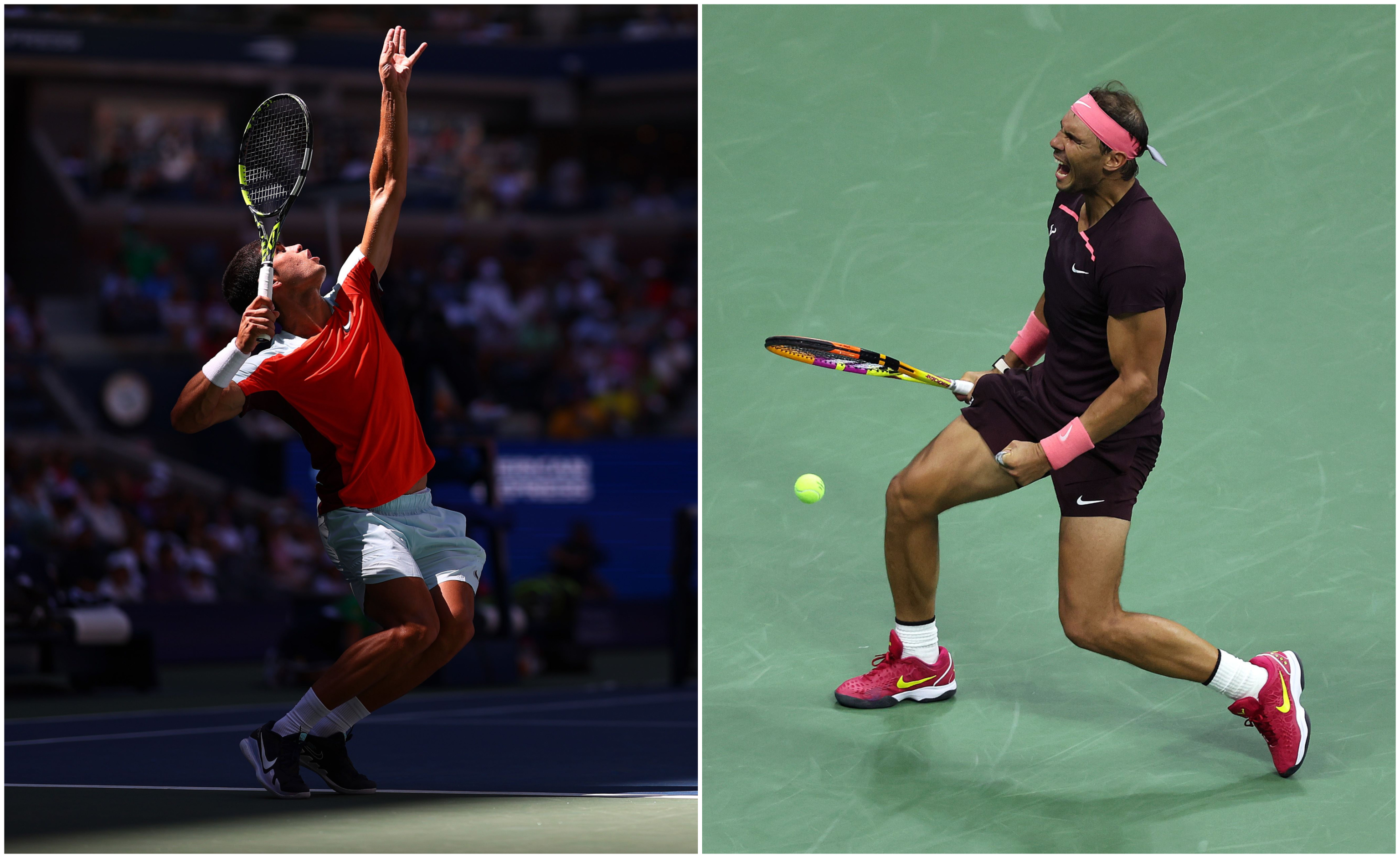 Carlos Alcaraz y Rafa Nadal, en el US Open