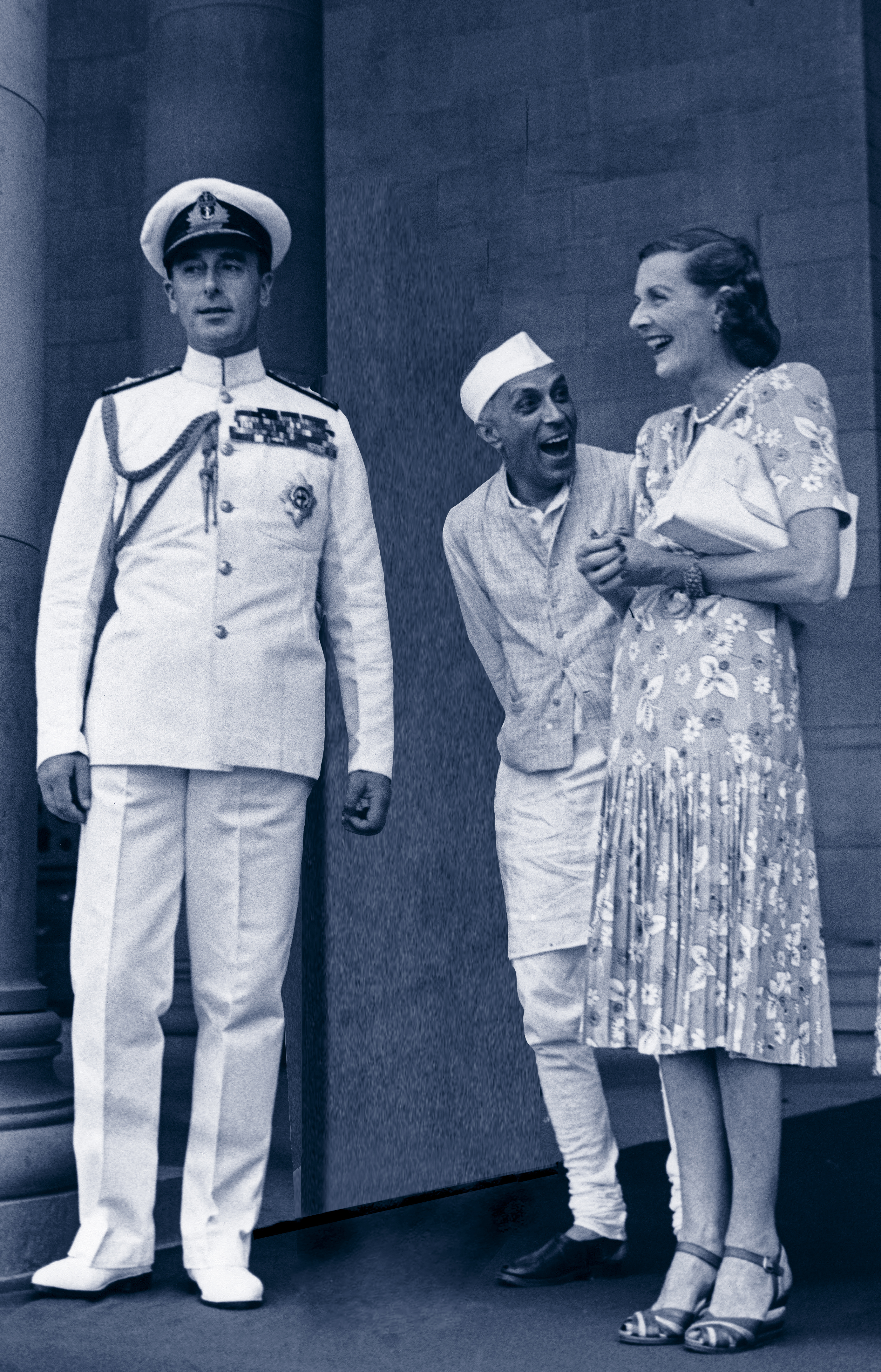Los Mountbatten con el primer ministro Nehru.