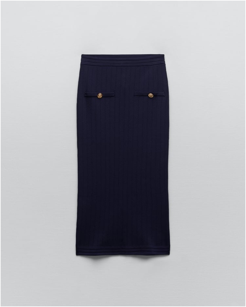 ALT: Las faldas midi de punto ms ideales de Zara y H&M