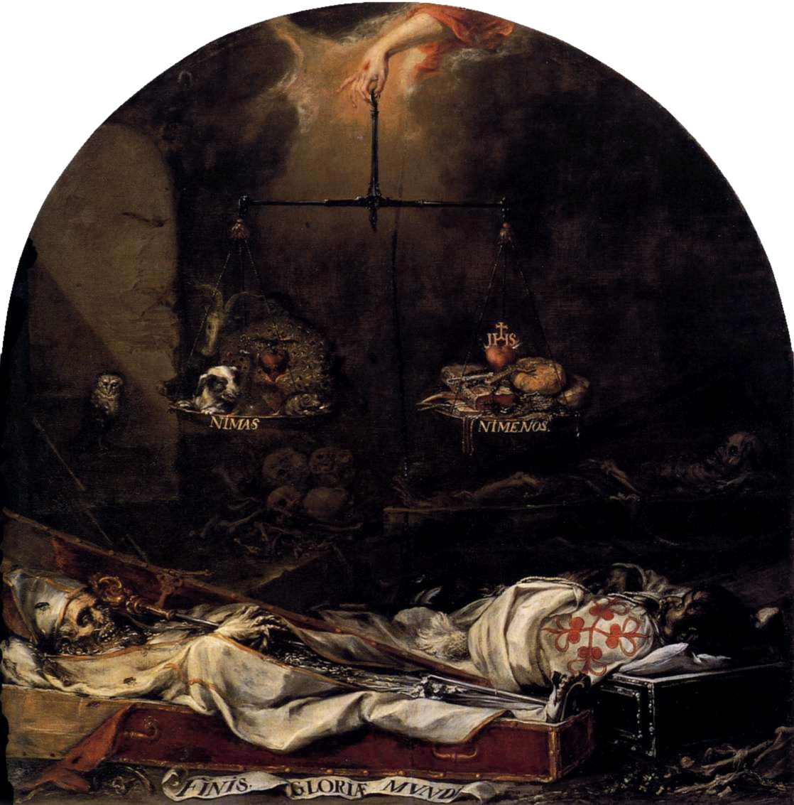 Detalle de la pintura 'Finis Gloriae Mundi' de Juan de Valdés Leal